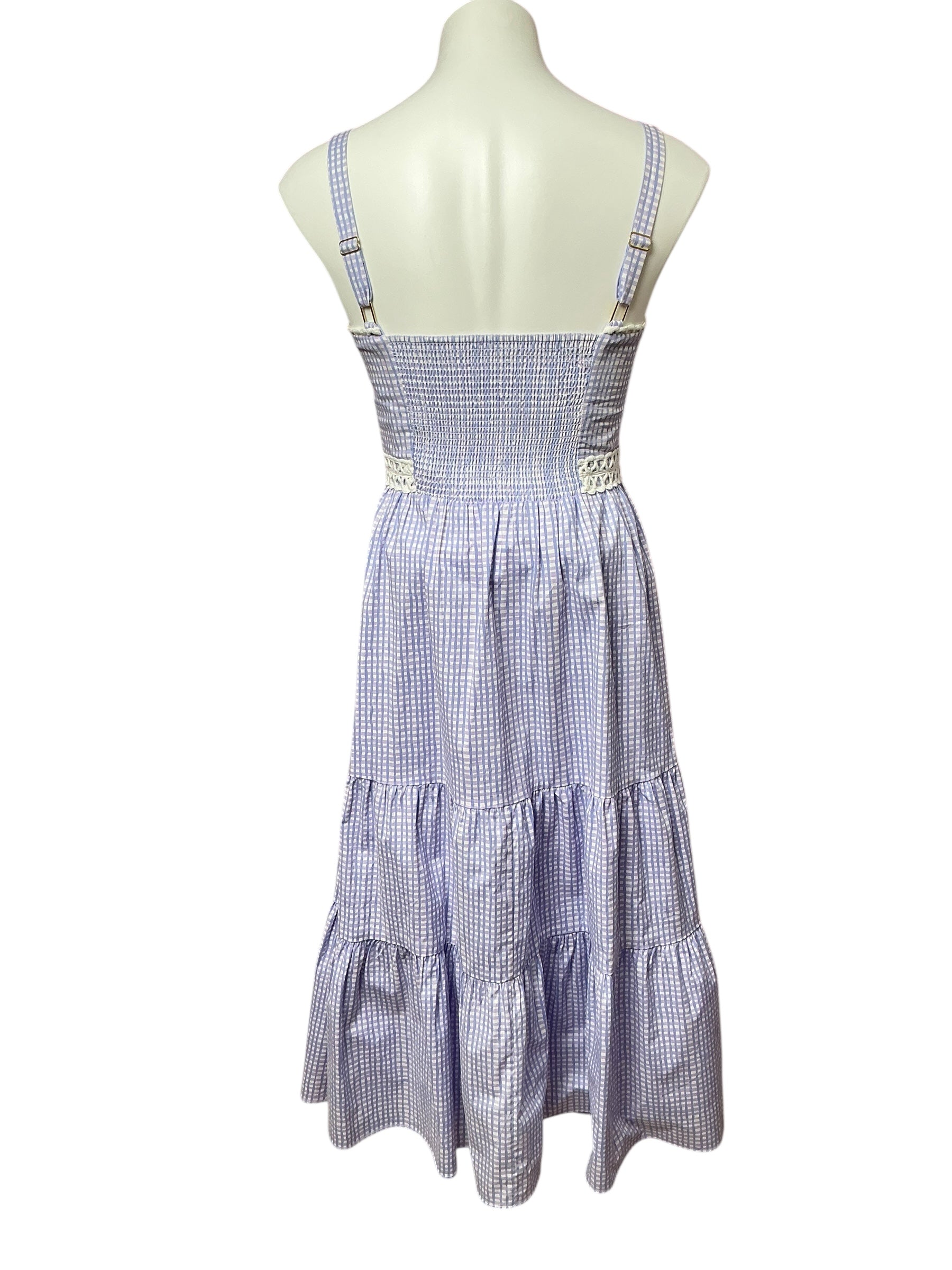 Lilly Pulitzer Olivet Stretch Midi Dress - Light Lilac Verbena Gingham - Size 2