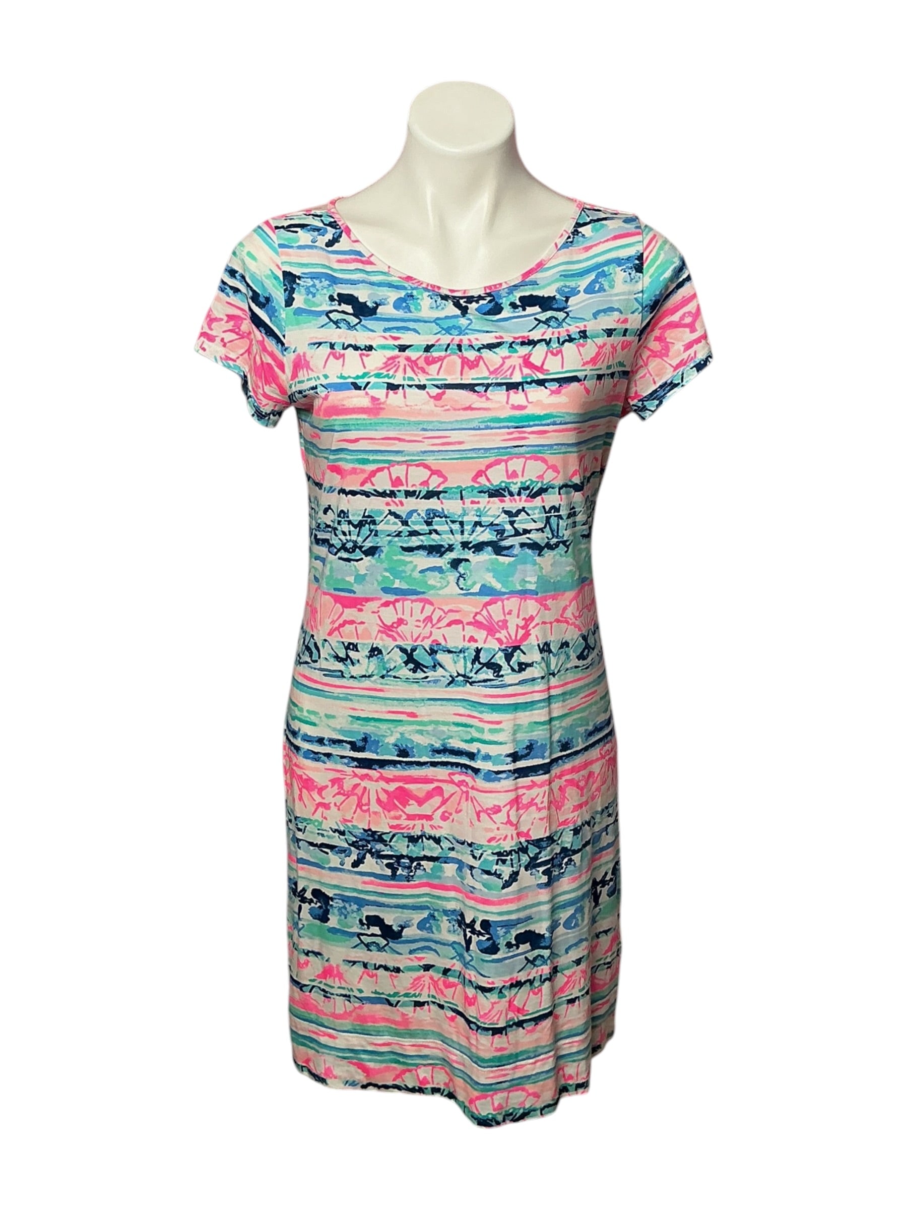 Lilly Pulitzer Short Sleeve Marlowe Dress A Wave From It All - Size M