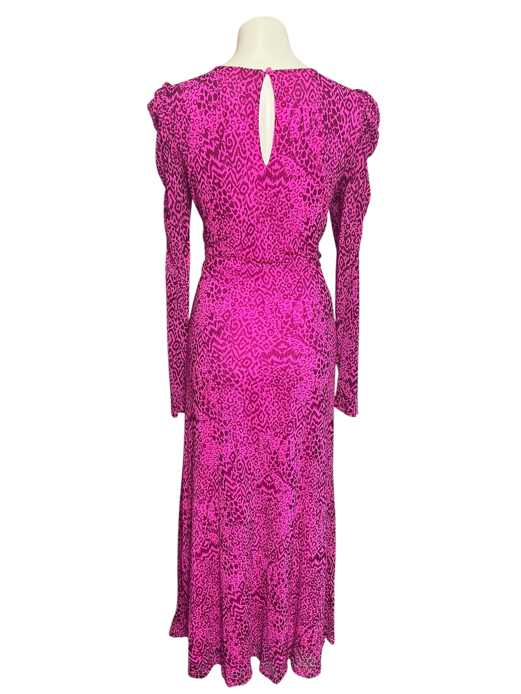 Lilly Pulitzer Preslie Long Sleeve Mesh Midi Dress Cerise Pink Pattern Play - Size XL