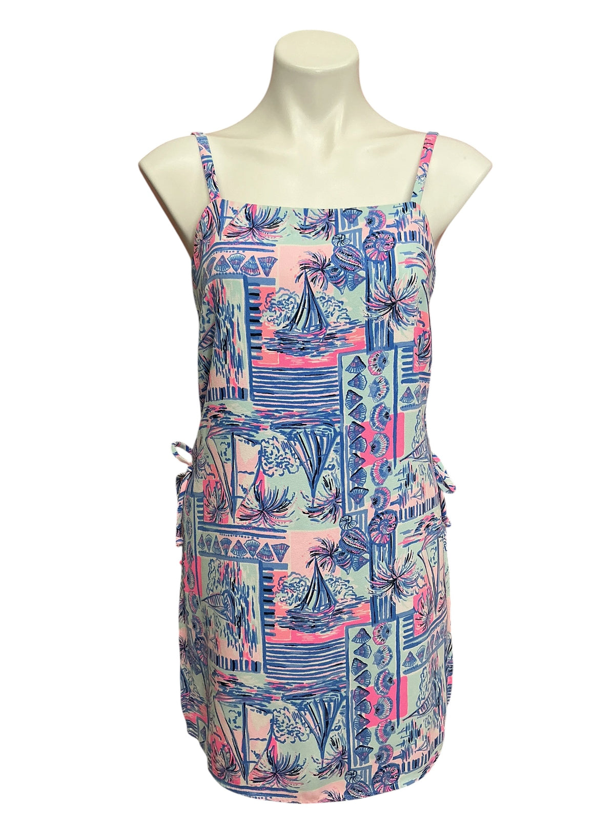 Lilly Pulitzer Sahar Romper Whisper Blue Yeah Buoy - Size 4