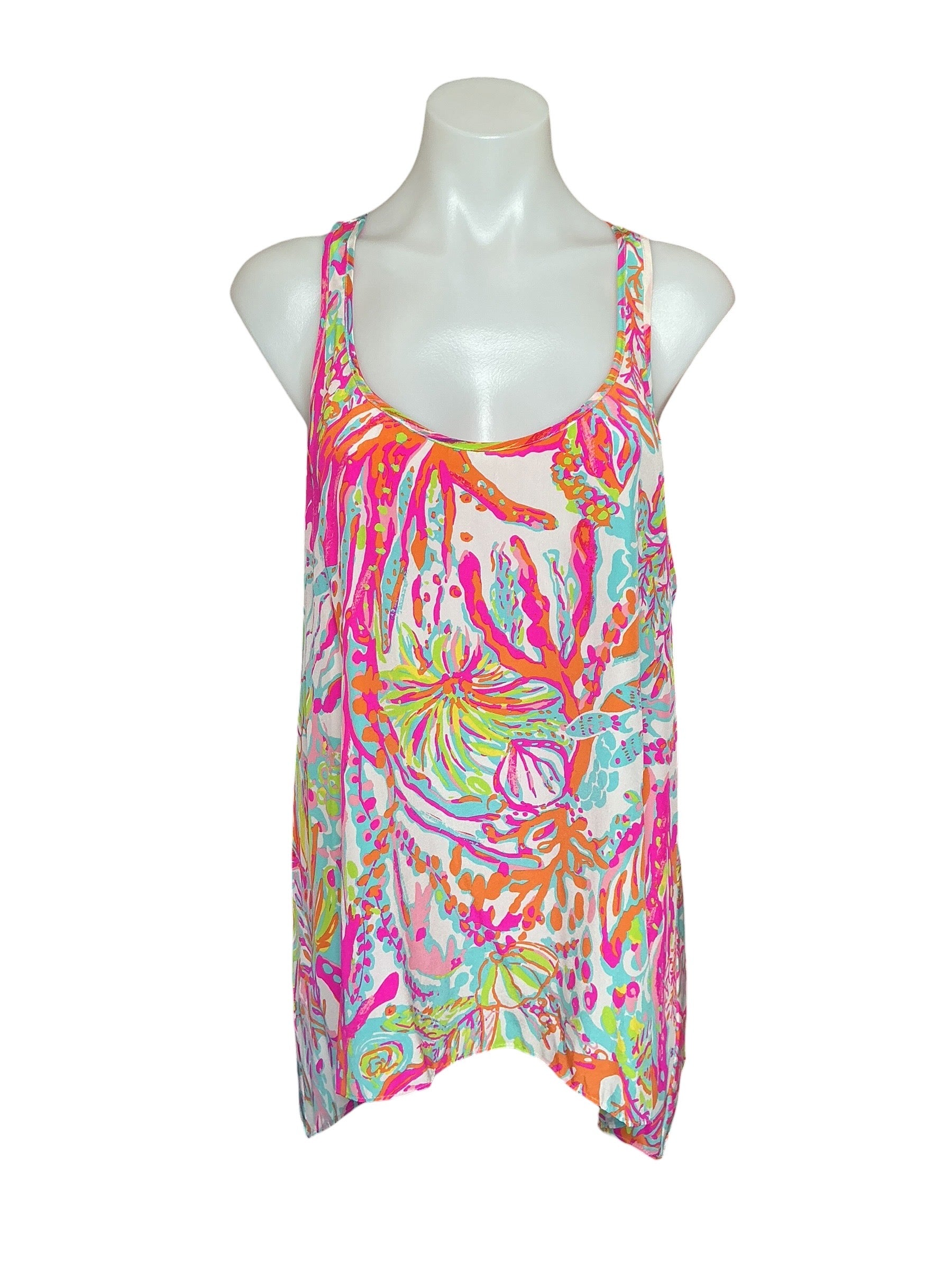 Lilly Pulitzer Sarina Top - Resort White Scuba To Cuba White - Size M