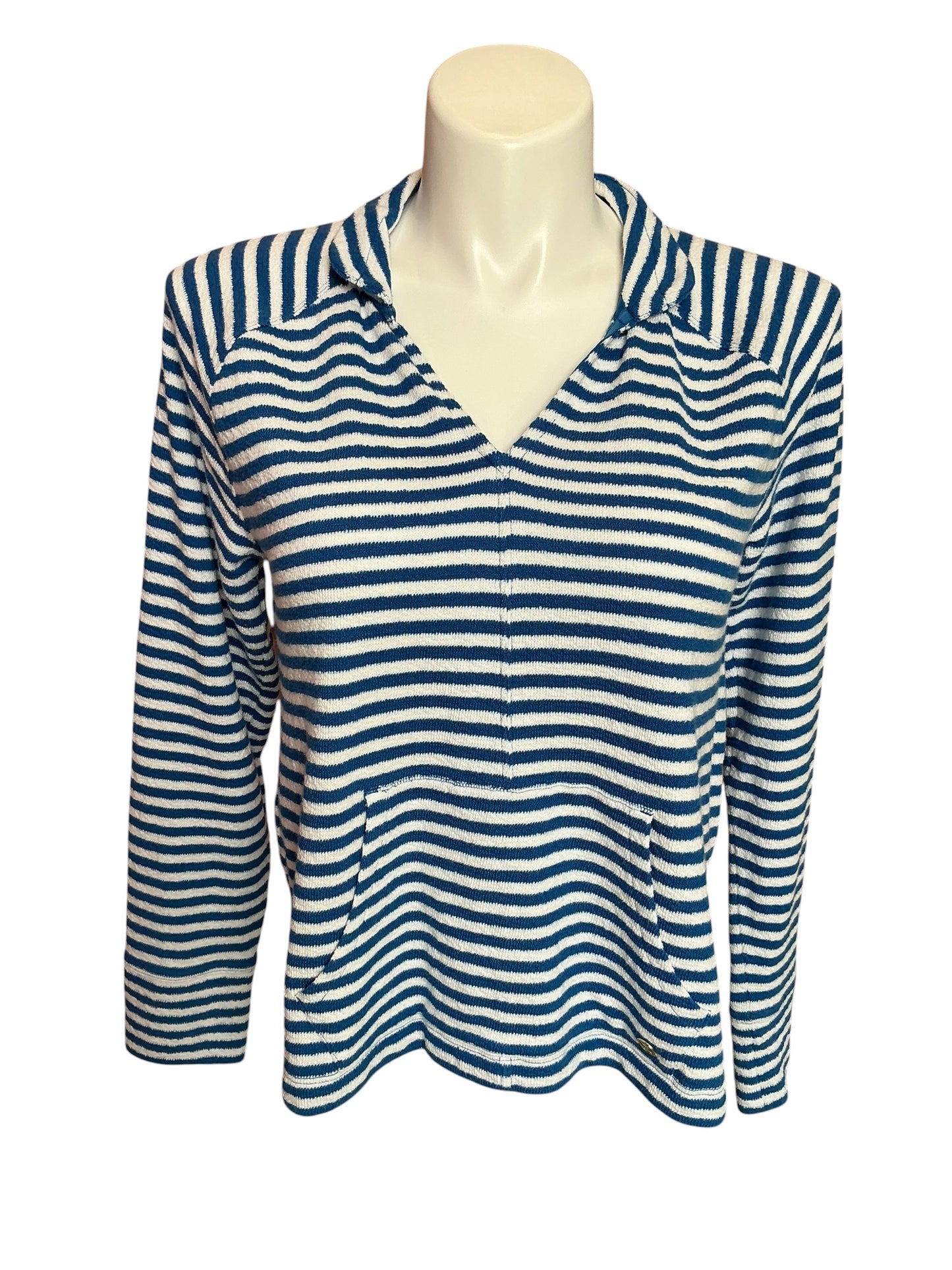 Lilly Pulitzer Cassi Popover Barton Blue St. Tropez Stripe - Size L