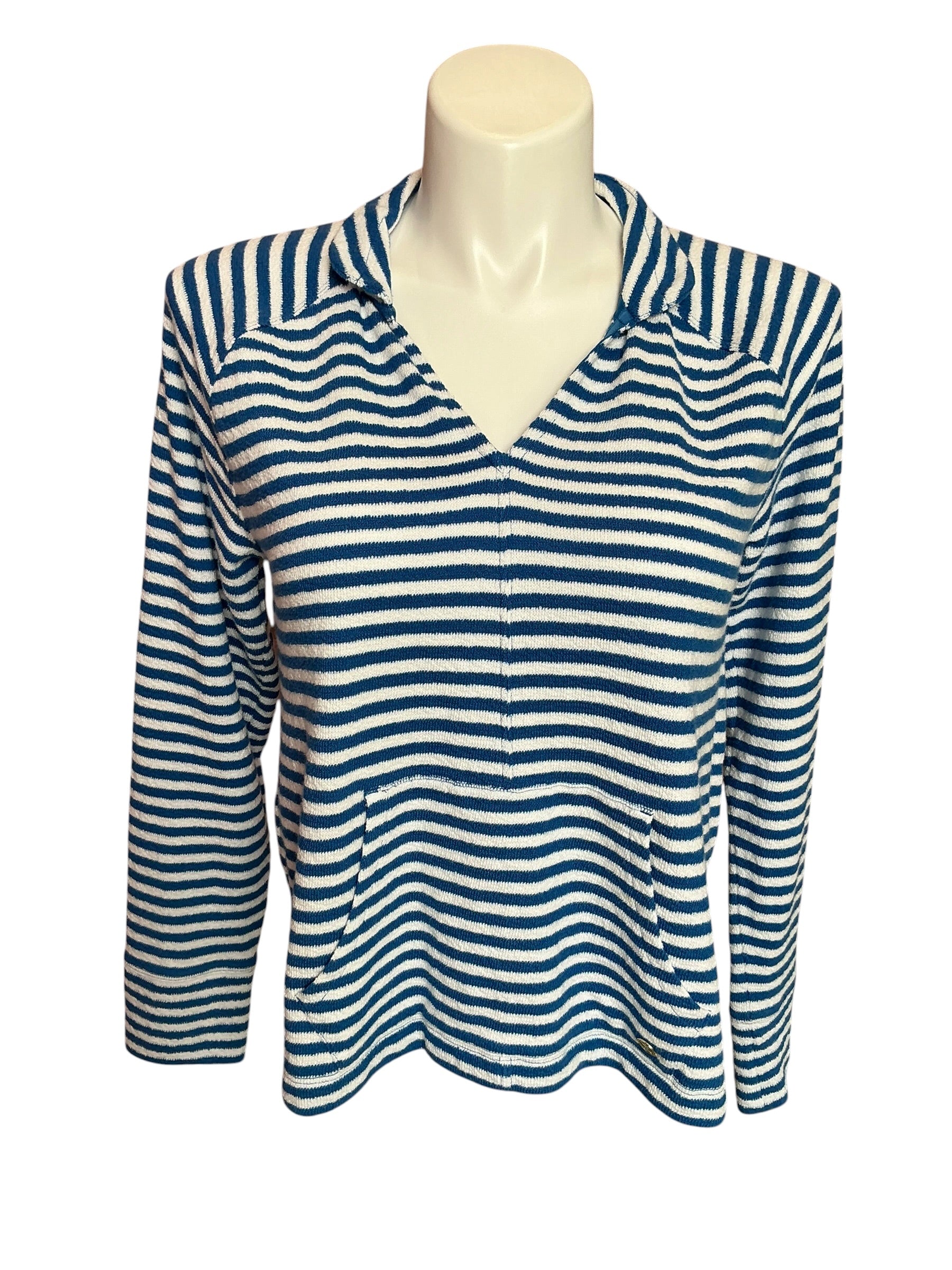 Lilly Pulitzer Cassi Popover Barton Blue St. Tropez Stripe - Size L