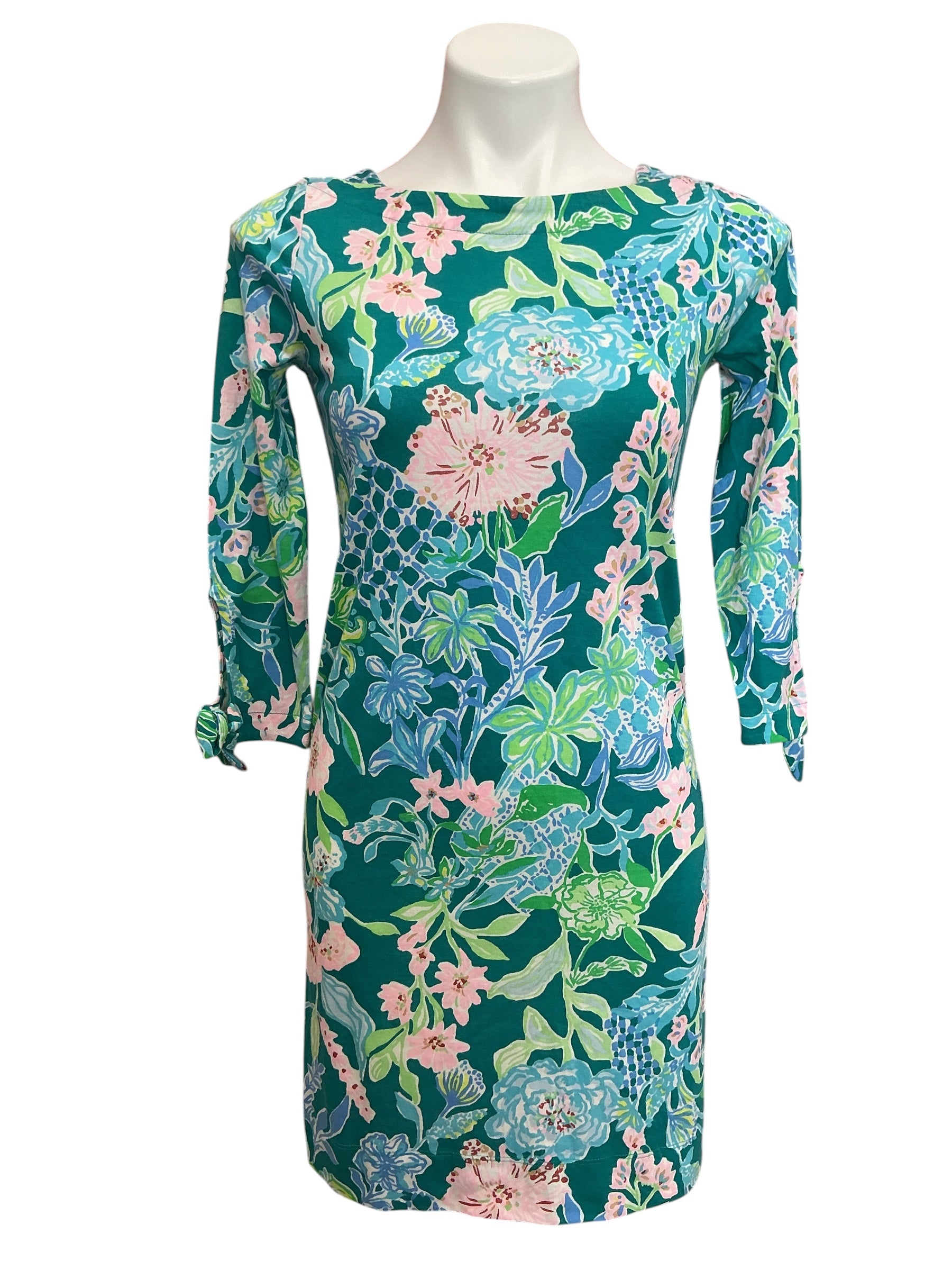 Lilly Pulitzer NWT Lidia 3/4 Sleeve Boatneck Dress Multi Hot On The Vine - Size XXS