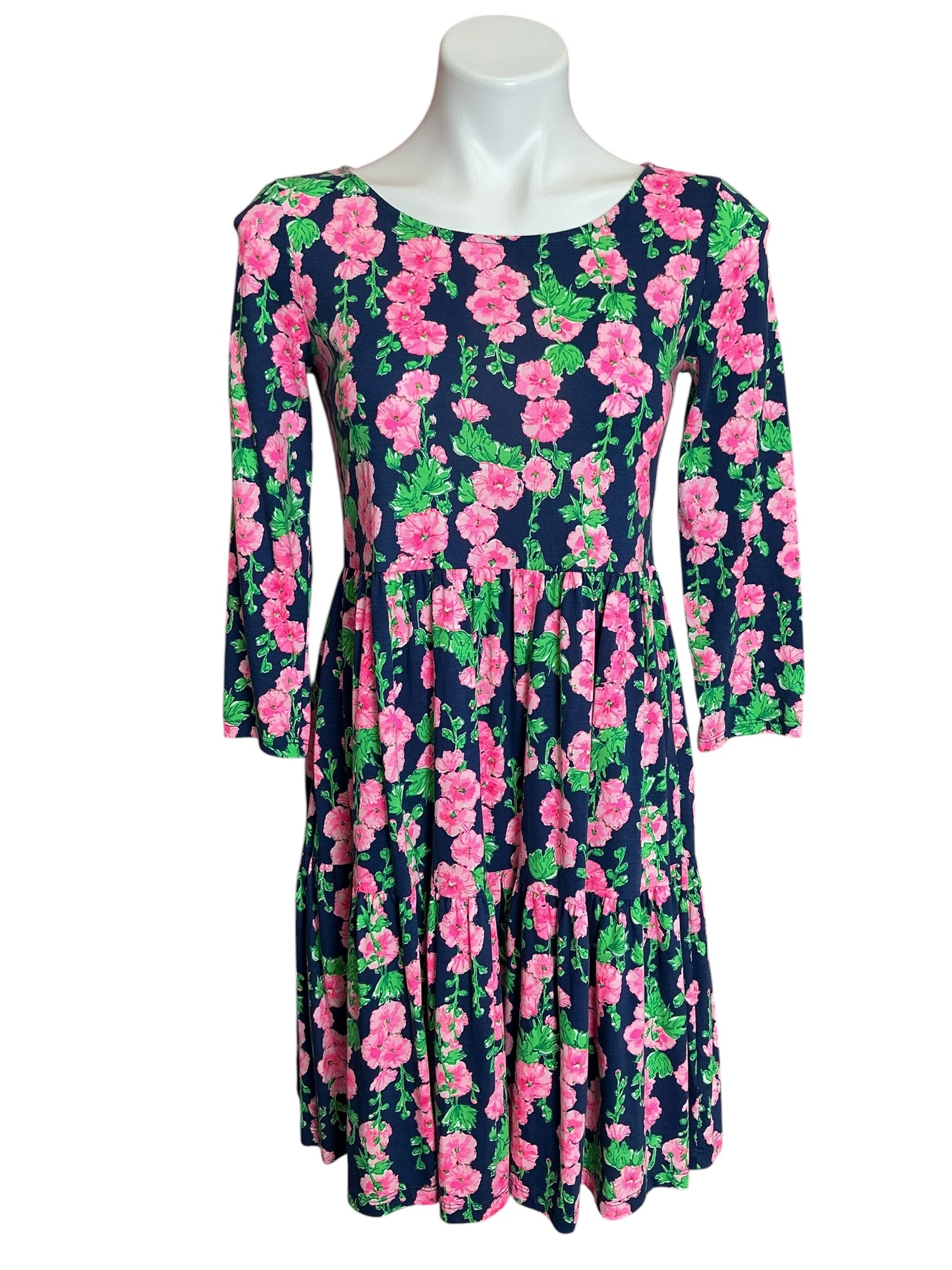 Lilly Pulitzer Geanna Swing Dress Oyster Bay Navy De Vine - Size XS