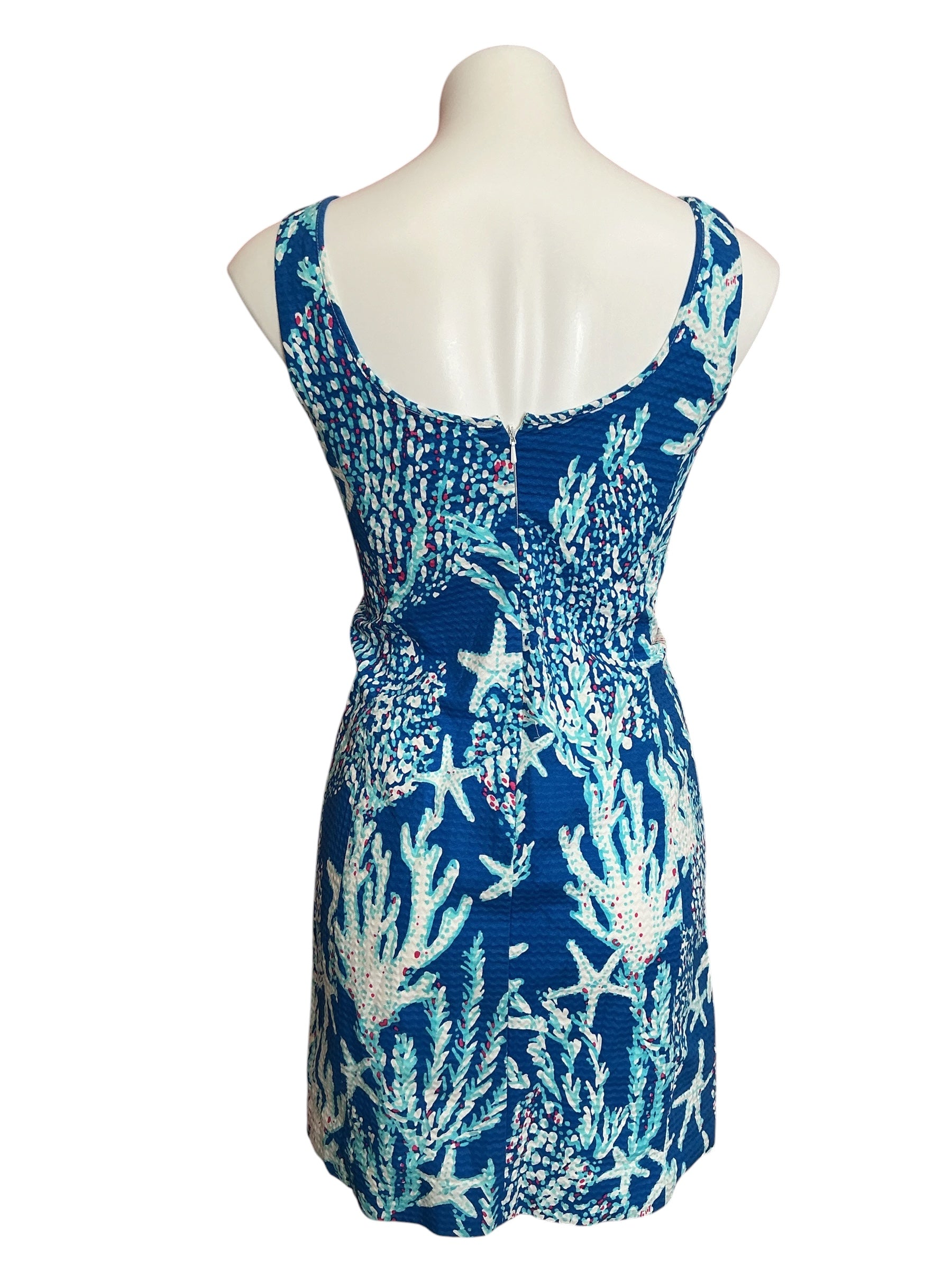 Lilly Pulitzer Ember Sleeveless Shift Dress Brewster Blue Good Reef - Size 4