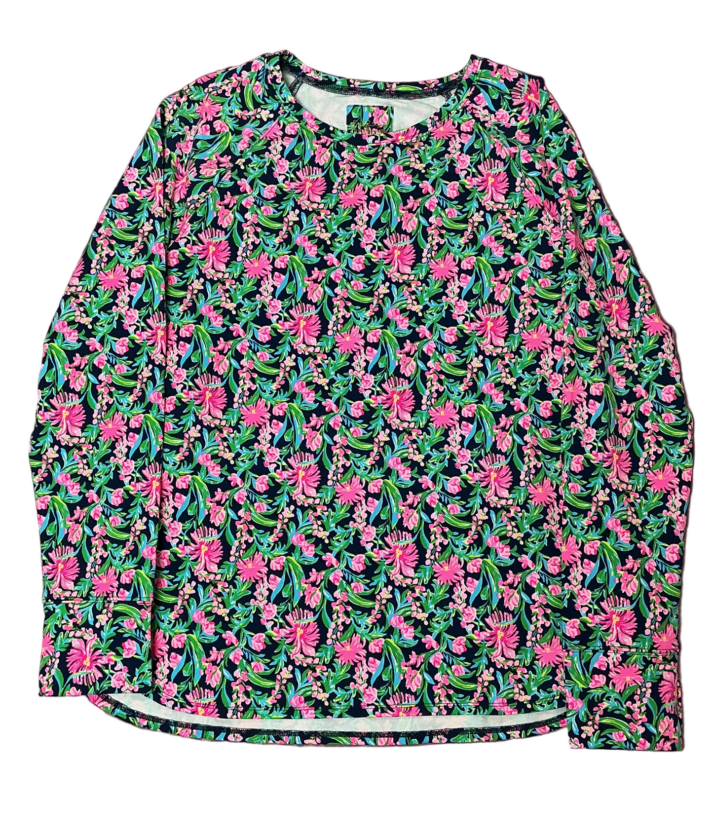 Lilly Pulitzer NWT - Blythe Pullover UPF 50 - Low Tide Navy Garden Variety - Size XL