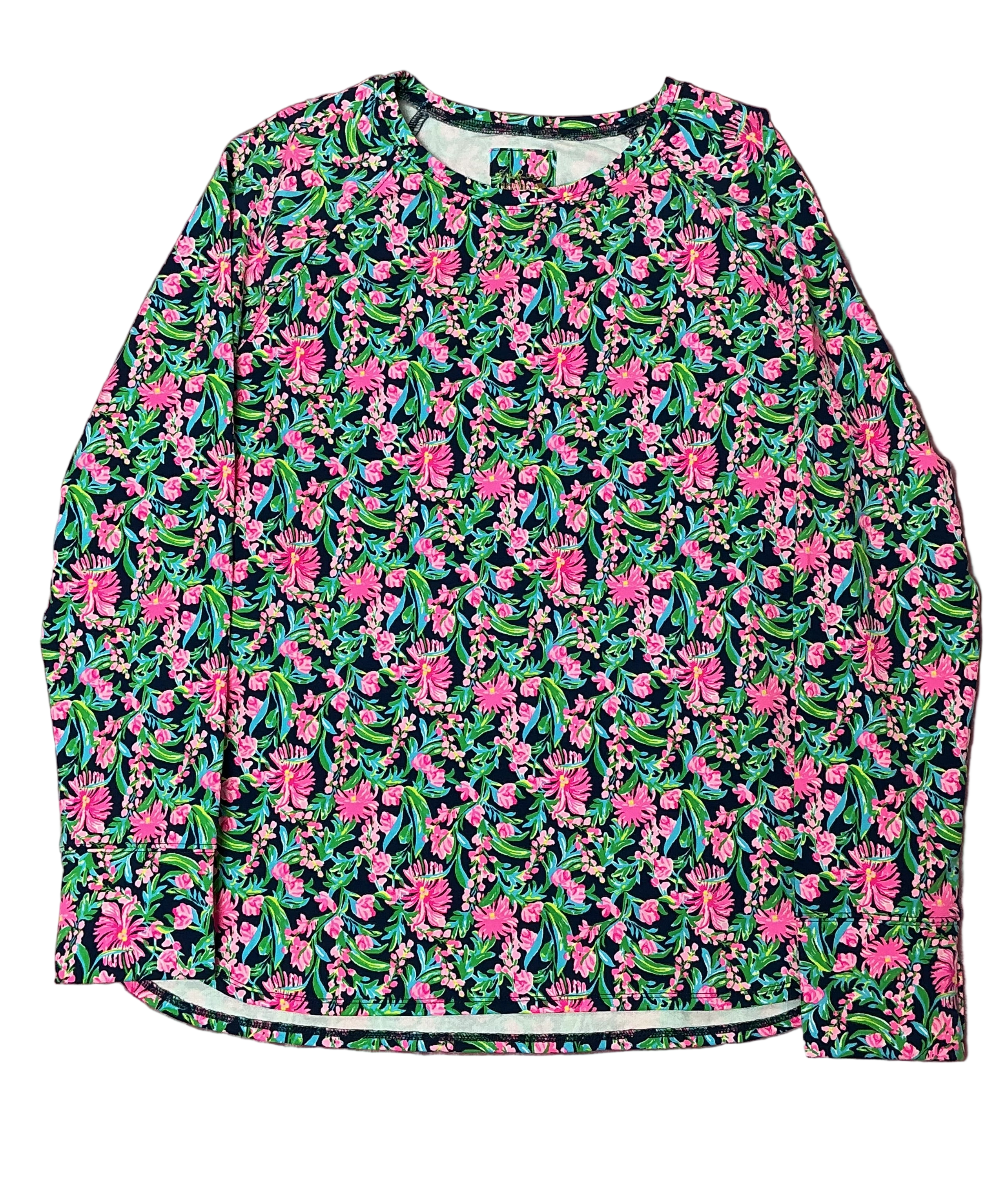 Lilly Pulitzer NWT - Blythe Pullover UPF 50 - Low Tide Navy Garden Variety - Size XL