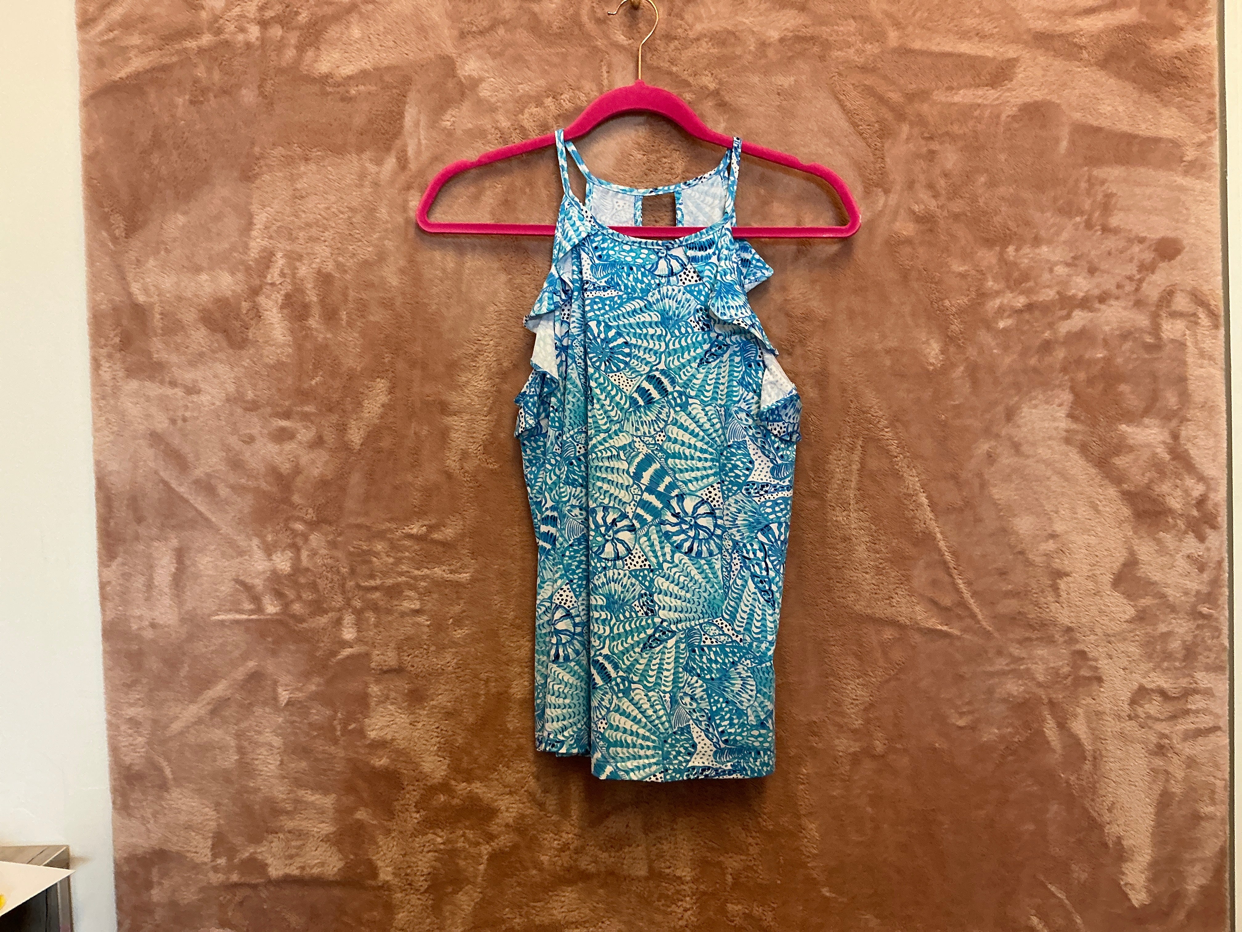 Lilly Pulitzer NWT Billie Halter Top Amalfi Blue By The Seashore - Size S