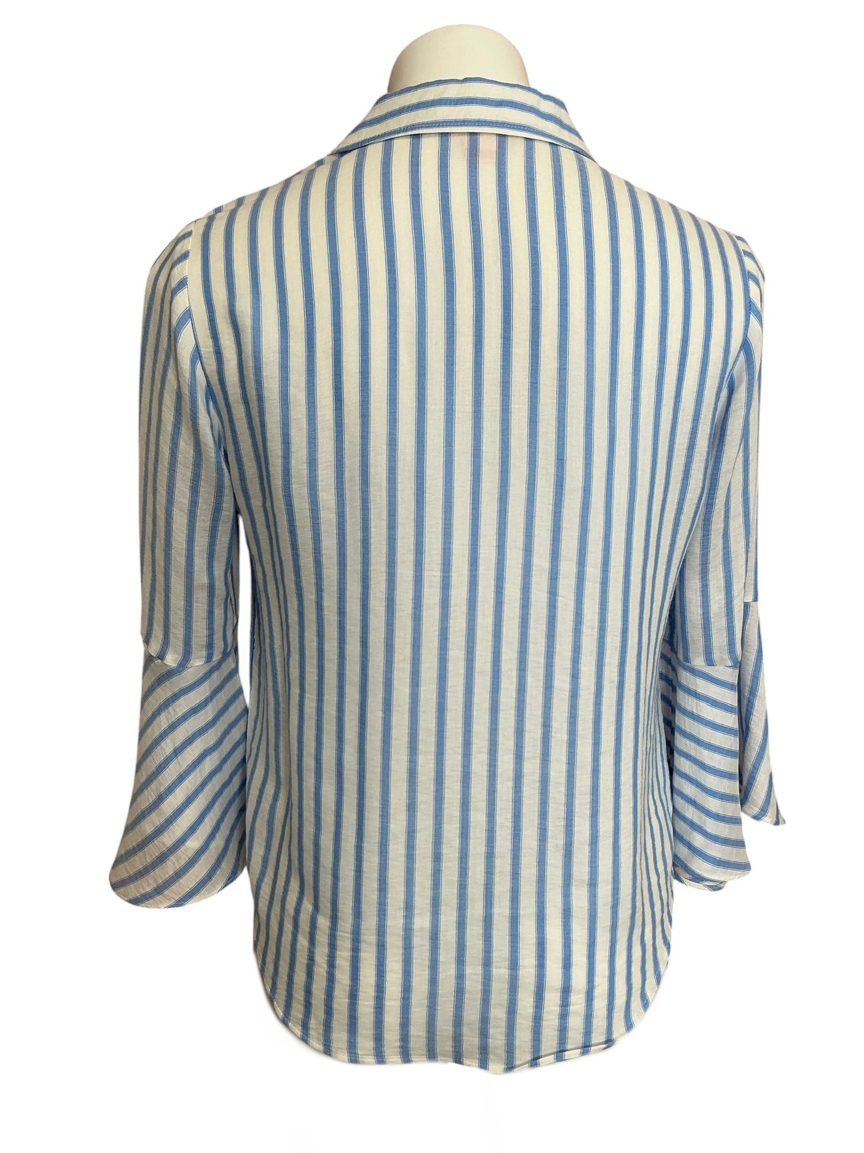 Lilly Pulitzer Lysa Tie Front Button Down Blouse Beachy Yarndyed Stripe - Size S