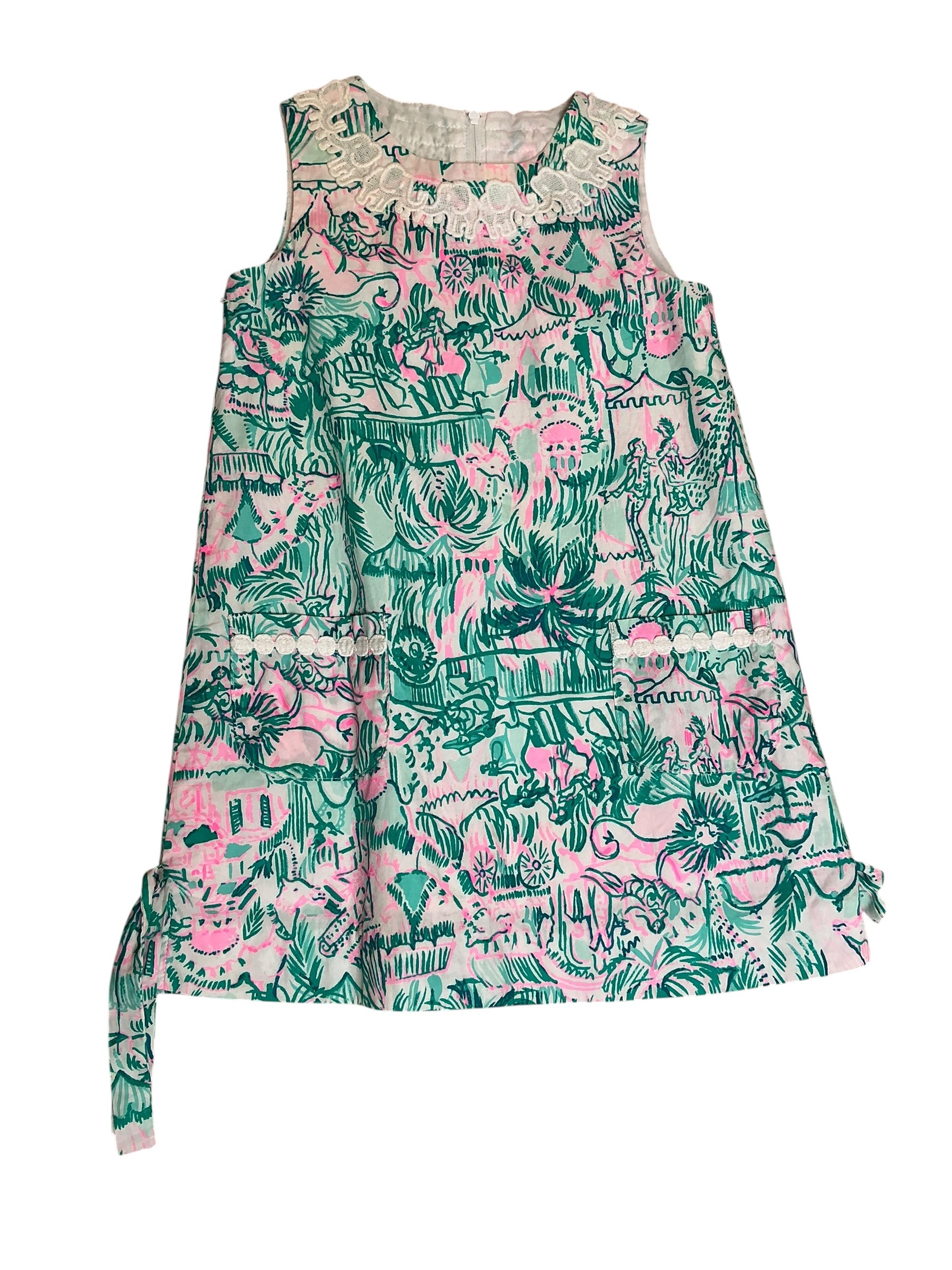 Lilly Pulitzer Girls Little Lilly Classic Shift Dress Colorful Camelflage - Size 5