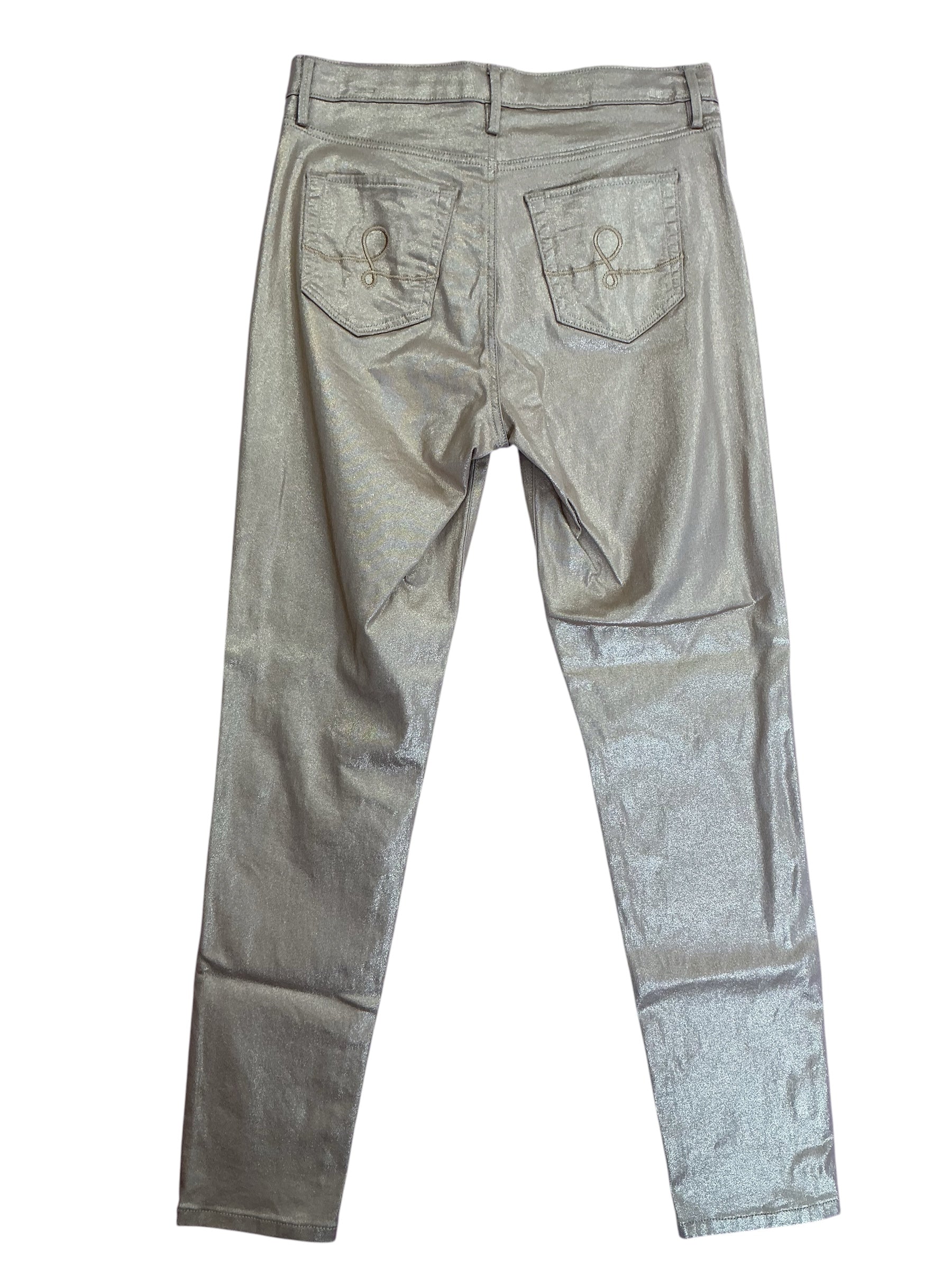 Lilly Pulitzer Eagan High Rise Skinny Jeans Gold Metallic - Size 8