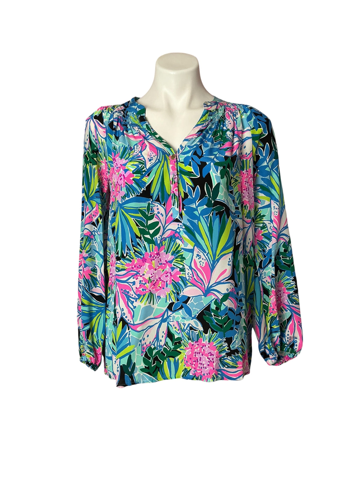 Lilly Pulitzer Elsa Silk Top You Me And Giraffee - Size 4