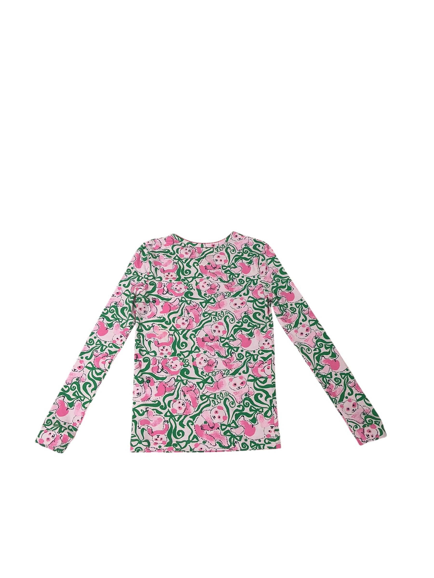 Lilly Pulitzer NWT Girls Mini Sammy Pajama Set Pink Quartz Panda N Bows - Size 14