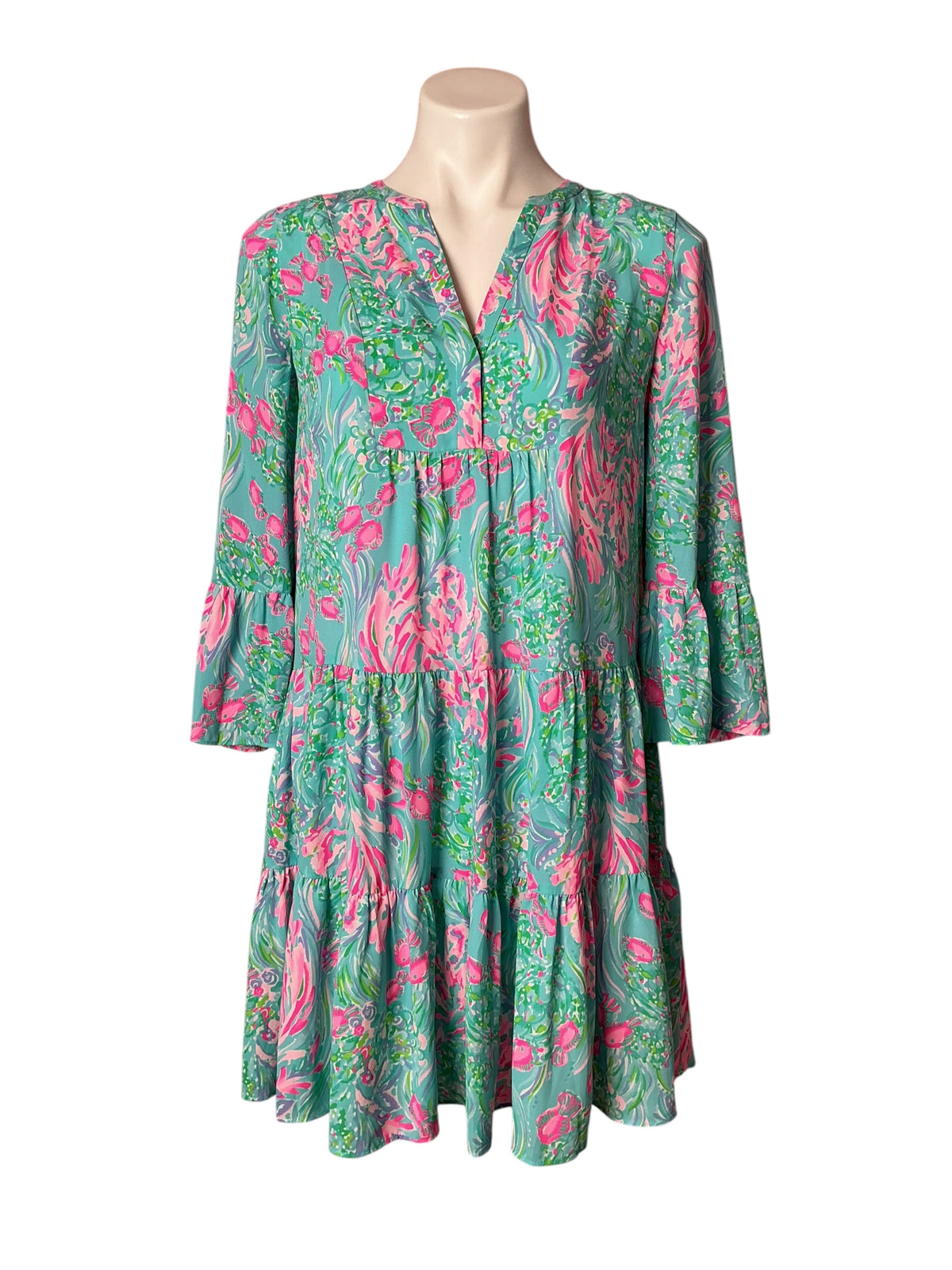 Lilly Pulitzer Gabriel Dress Amalfi Blue Best Fishes - Size 2