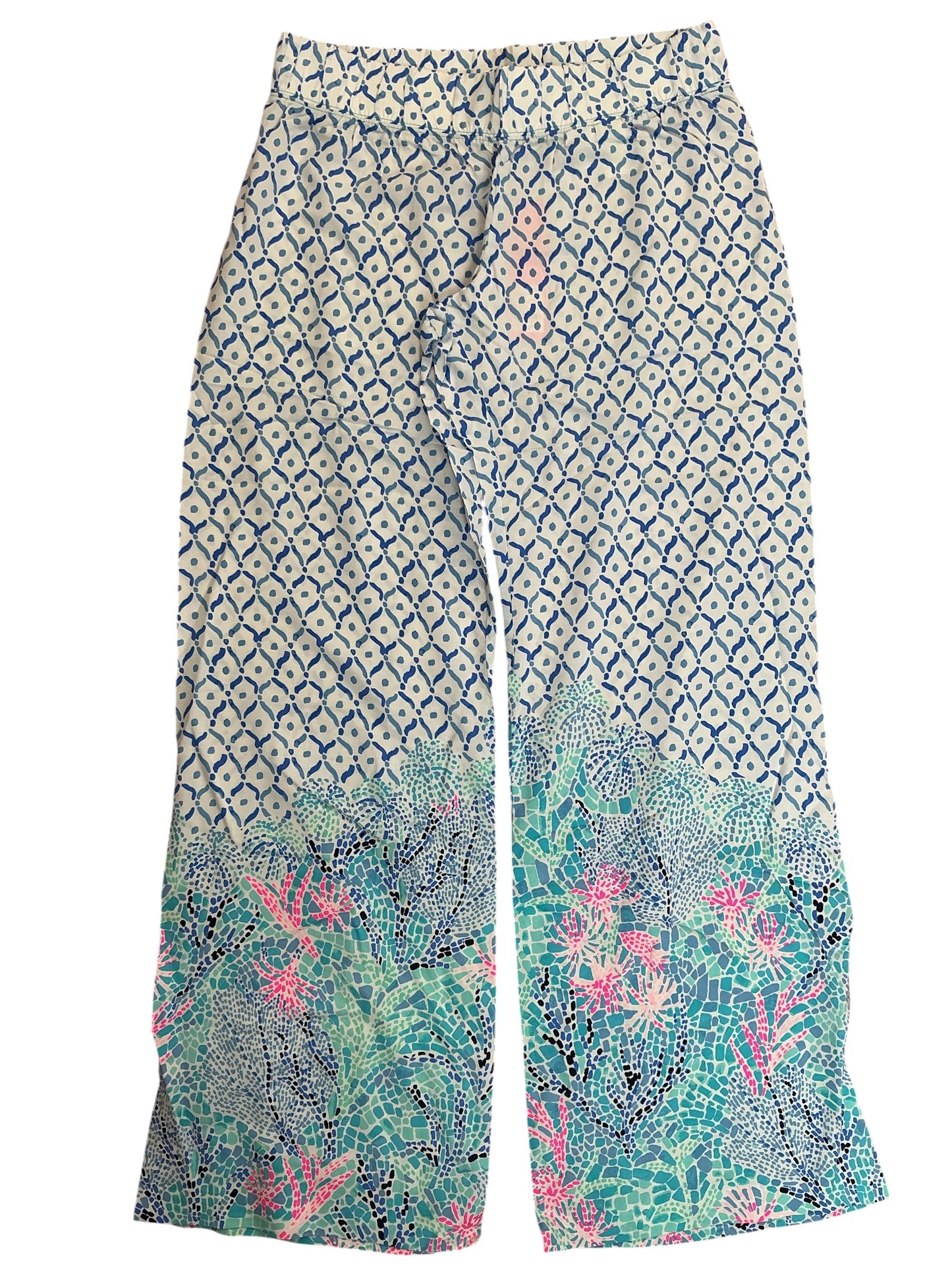 Lilly Pulitzer NWT Bal Harbour Palazzo Pants Multi Sea La Vie Engineered Pants - Size M