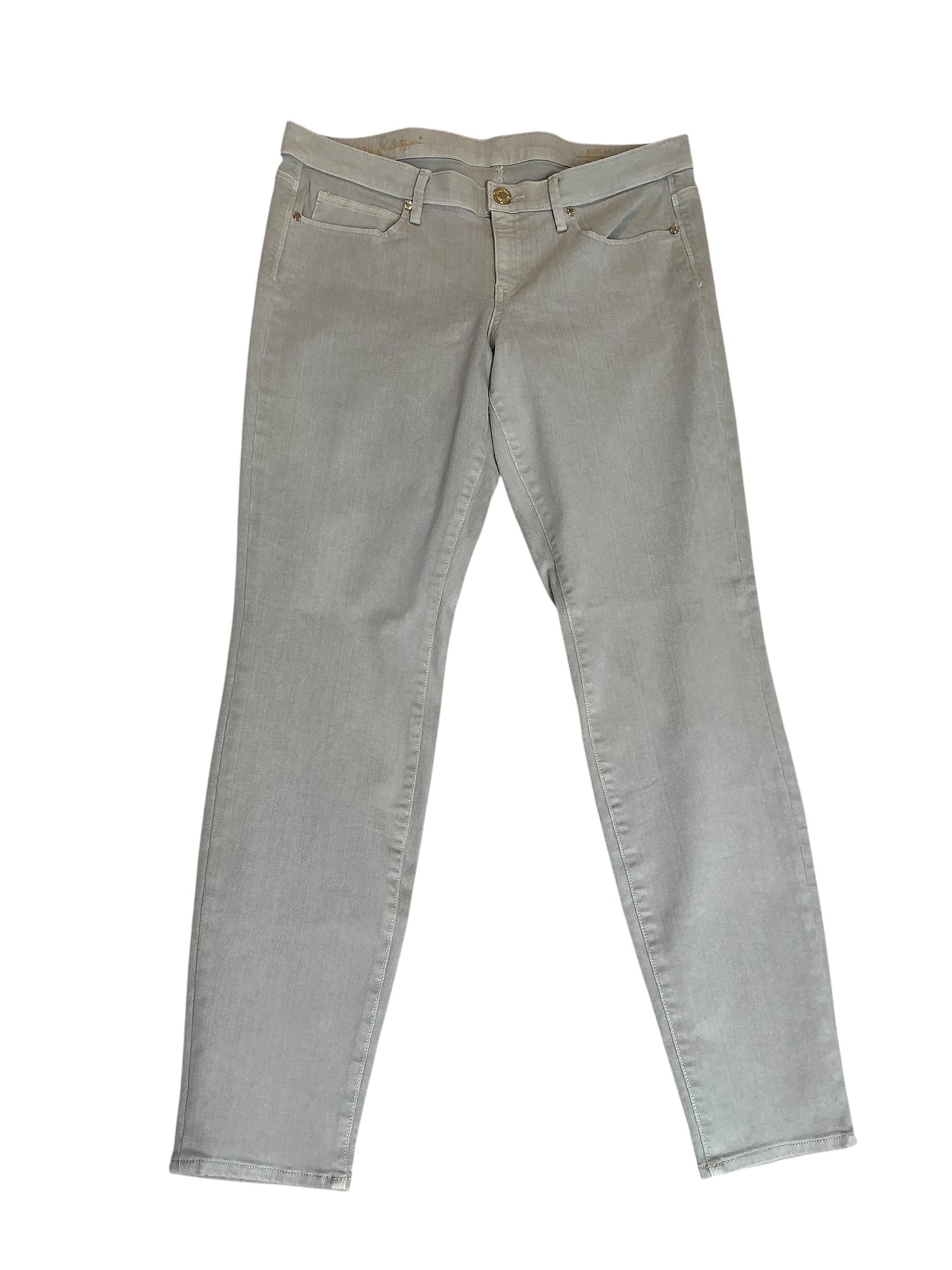 Lilly Pulitzer Worth Skinny Jean Palm Beach Grey - Size 14