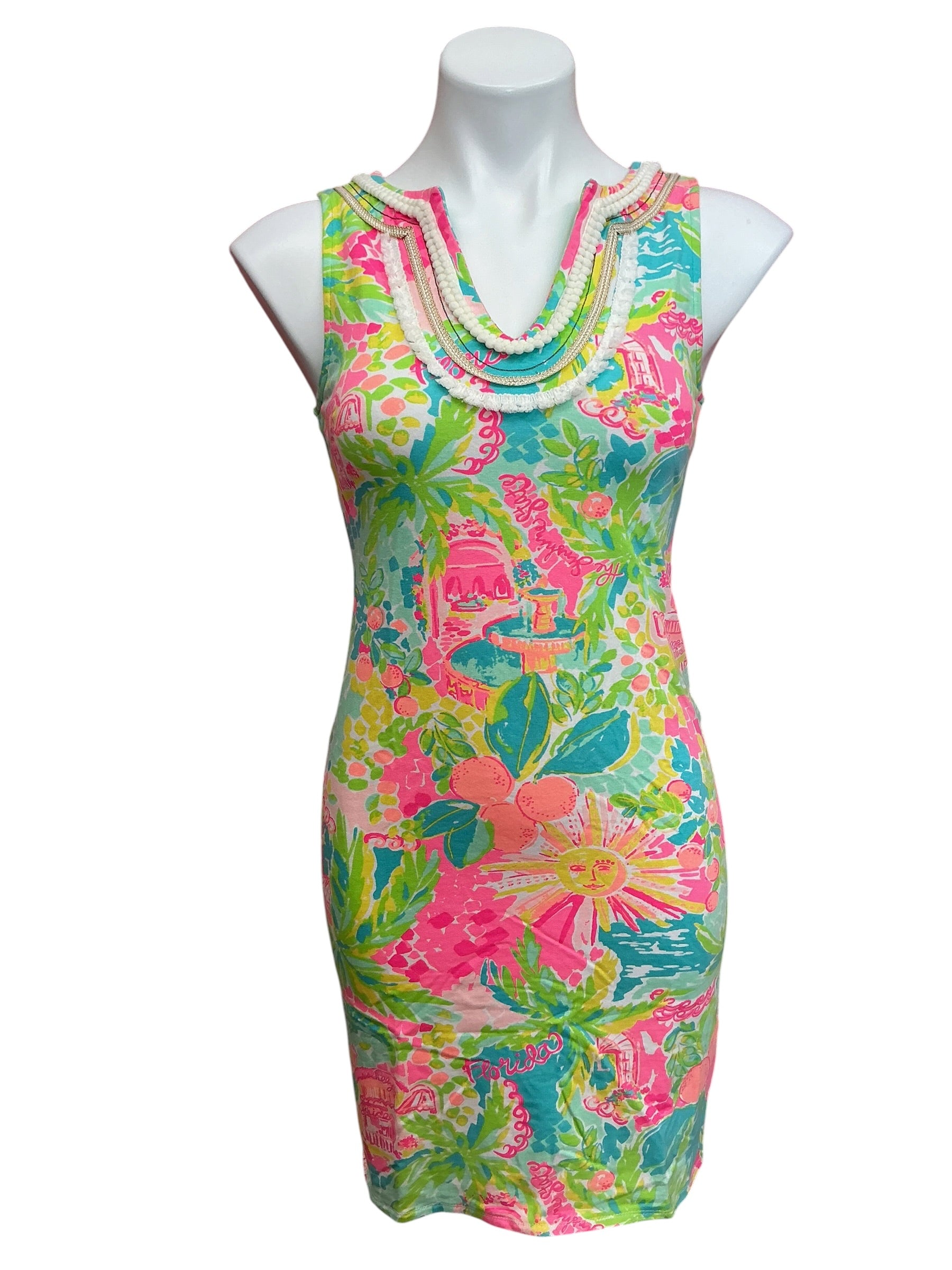 Lilly Pulitzer Harper Shift Dress Sunshine State Of Mind - Size XXS