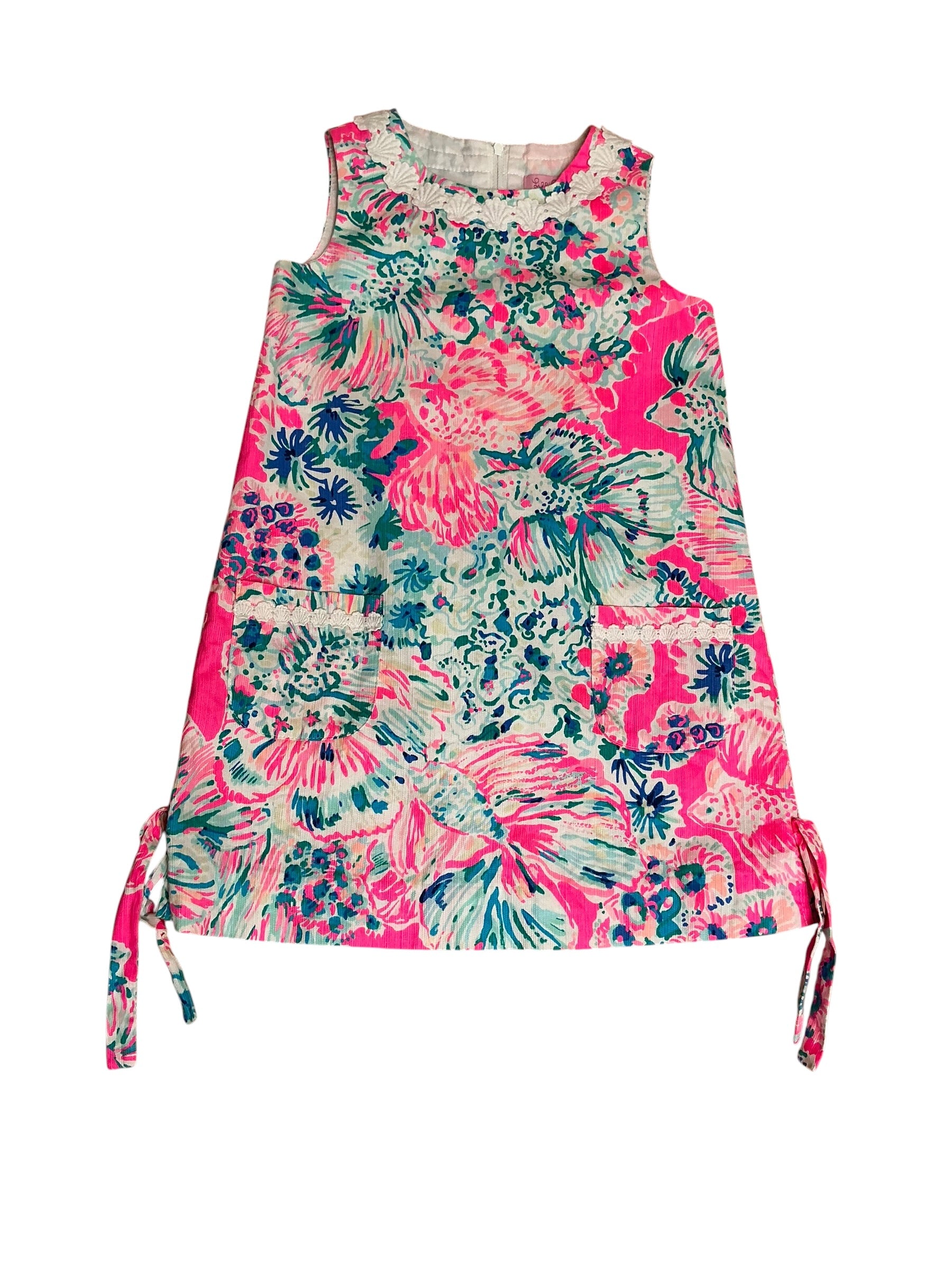 Lilly Pulitzer Girls Lilly Shift Dress Hotty Pink First Impressions - Size 5
