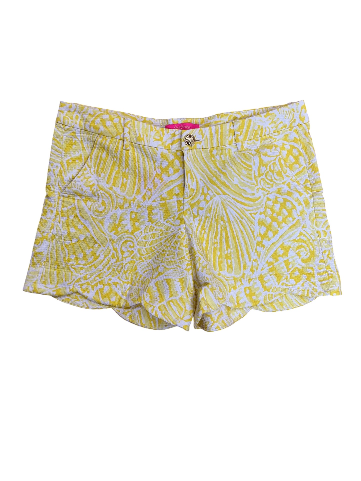 Lilly Pulitzer NWT Palmita Stretch Shorts Lilly’s Lemon Sea Cups - Size 8