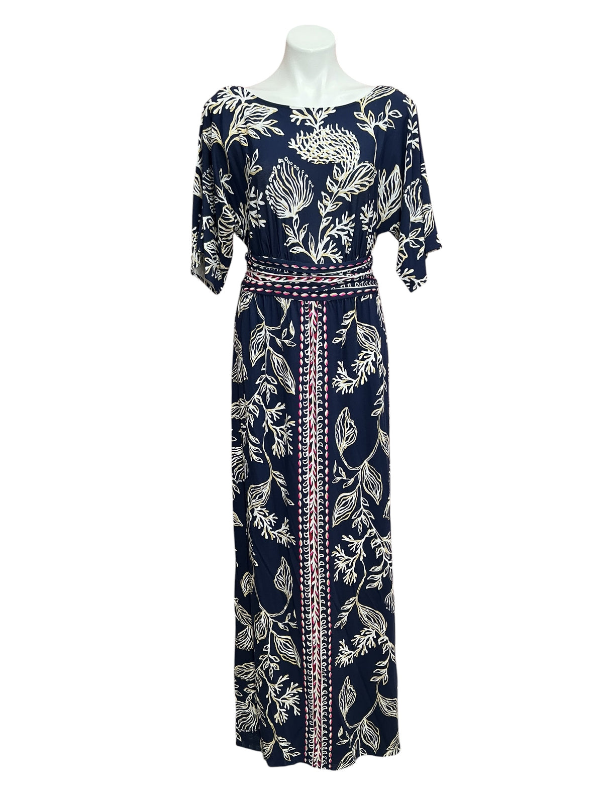 Lilly Pulitzer NWT Parigi Boat Neck Maxi Dress Low Tide Navy Coastal Locale Engineered - Size M