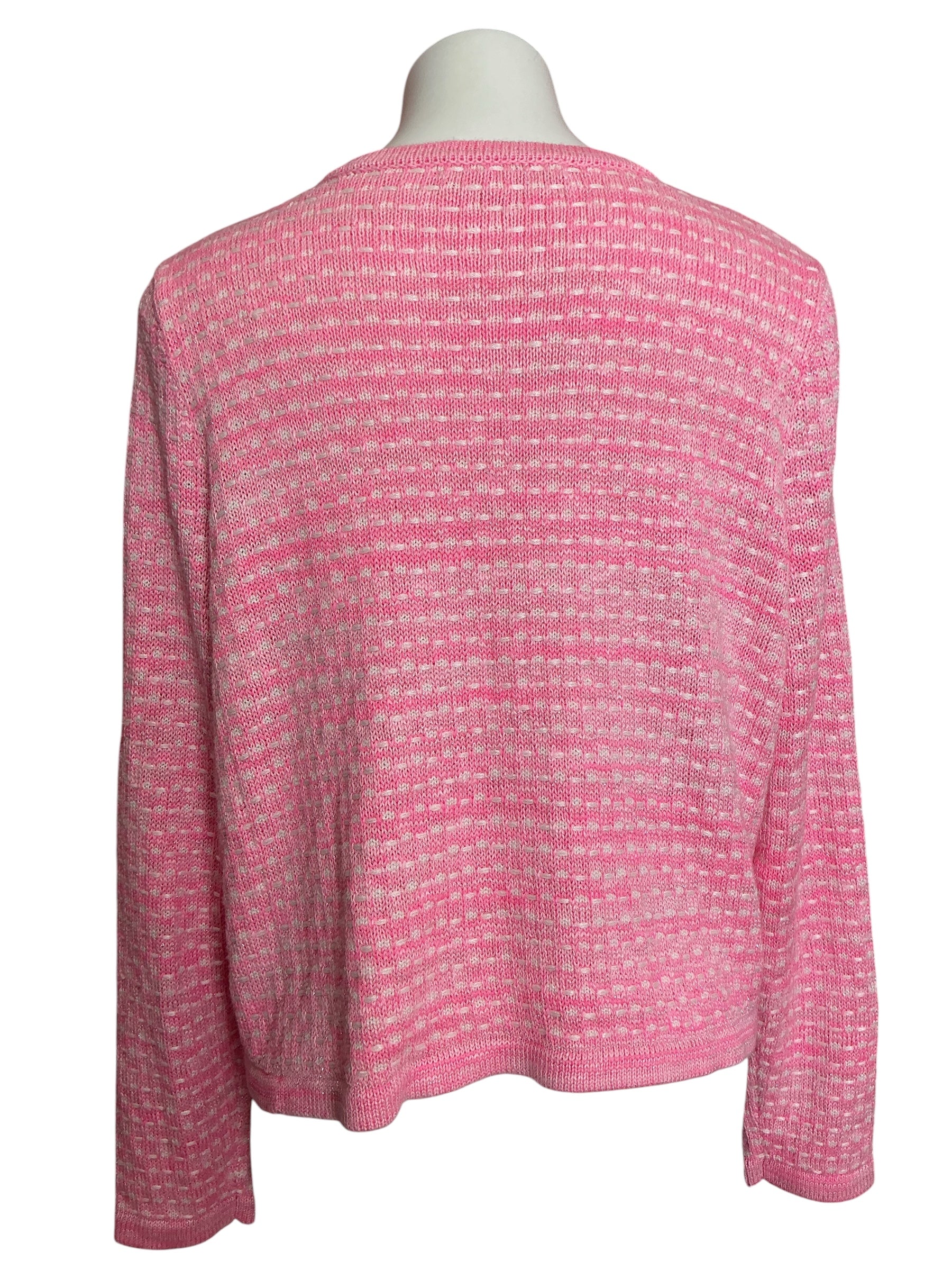 Lilly Pulitzer Kienna Cardigan Aura Pink Metallic Marled - Size XL