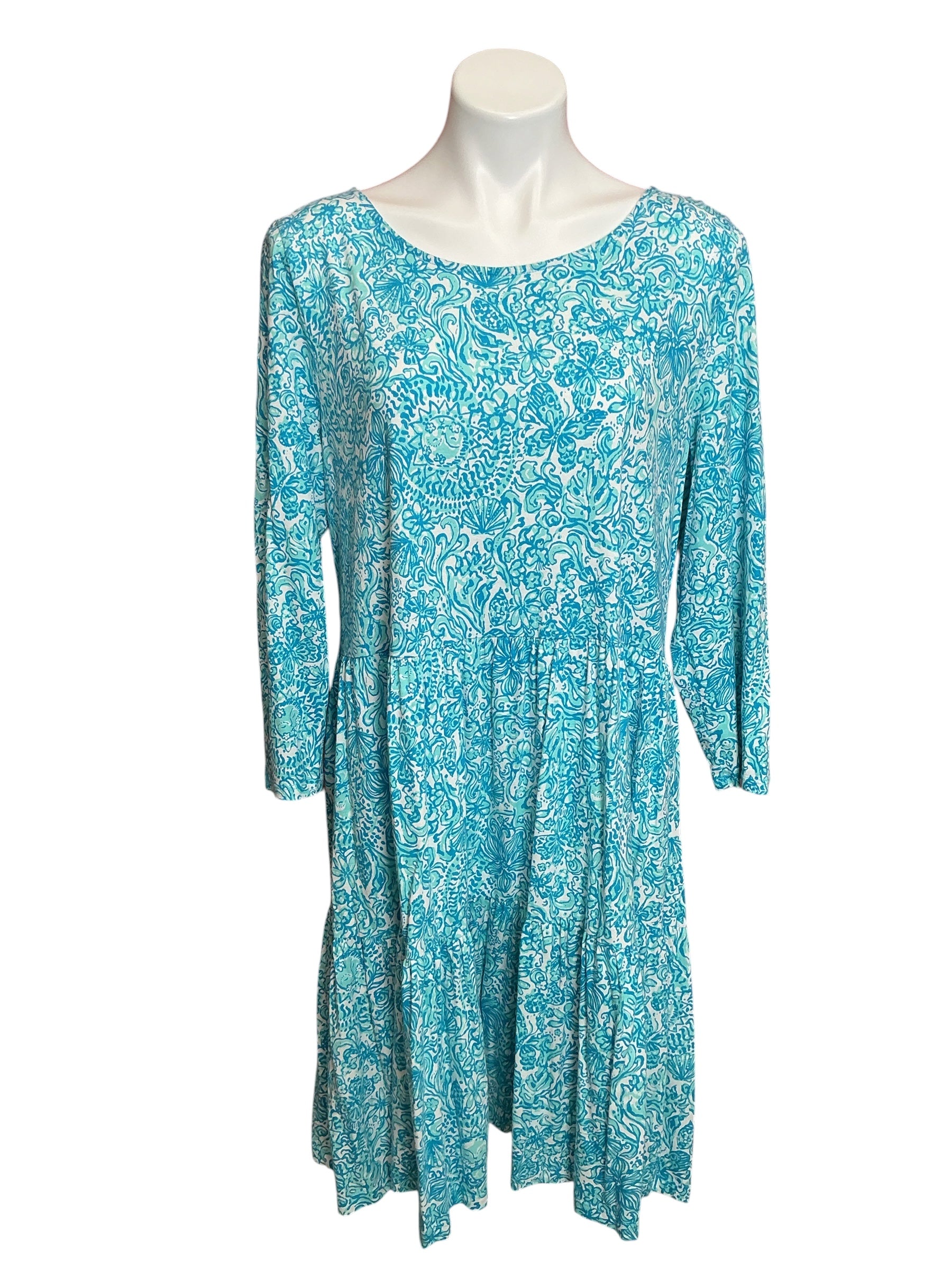 Lilly Pulitzer Geanna Swing Dress Turtley In Love - Size XXL