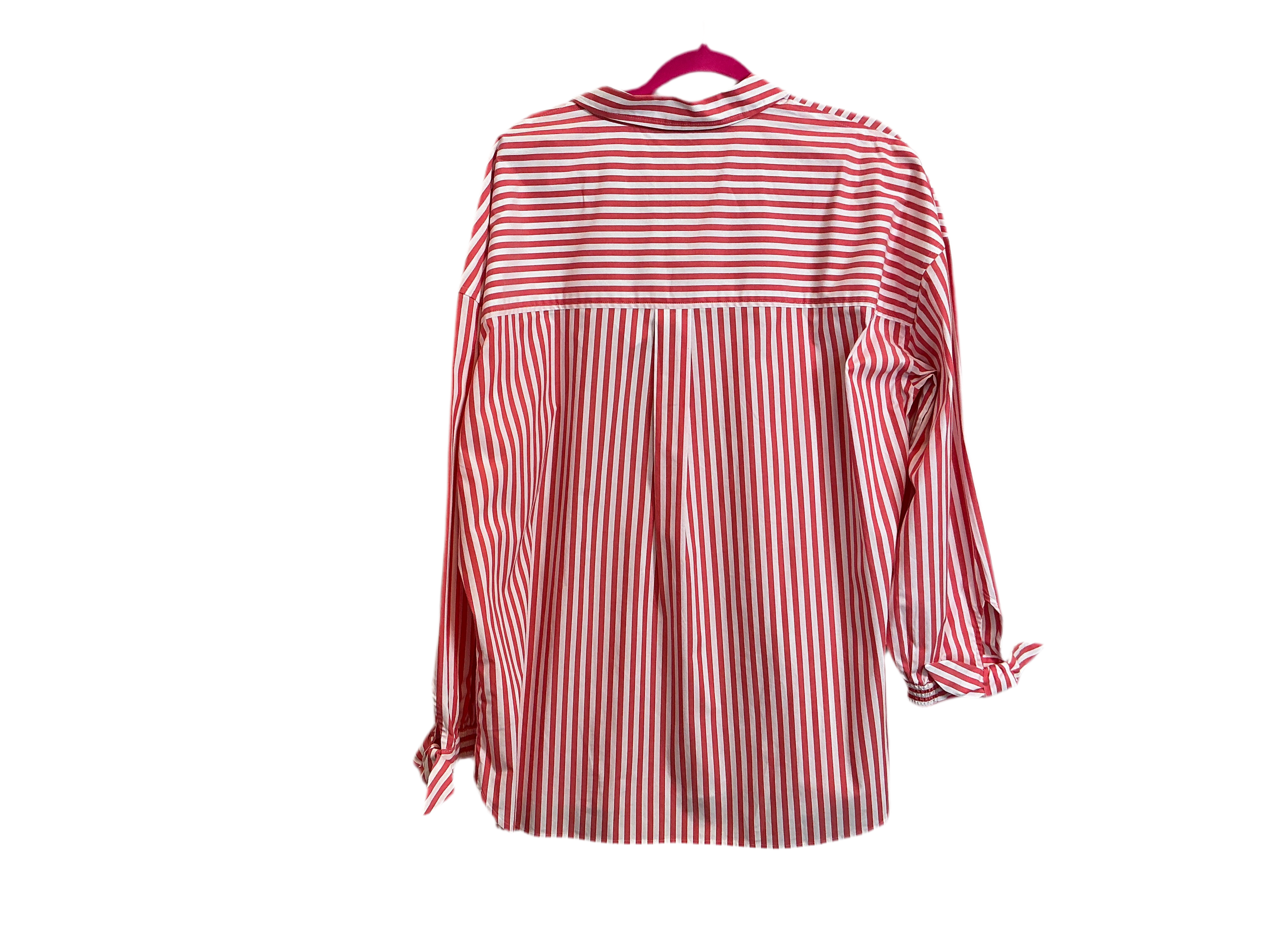 Lilly Pulitzer NWT Lesia Relaxed Button D Rococo Red Cabana Stripe - Size XL
