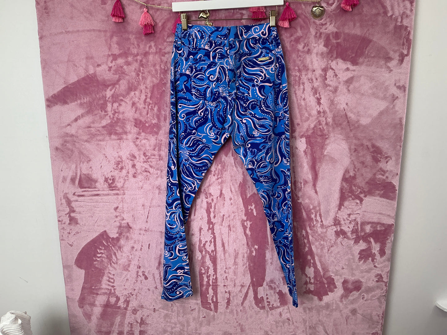 Lilly Pulitzer Pant NWT - South Ocean Skinny Crop - Costal Blue - Whispurr - Size 6