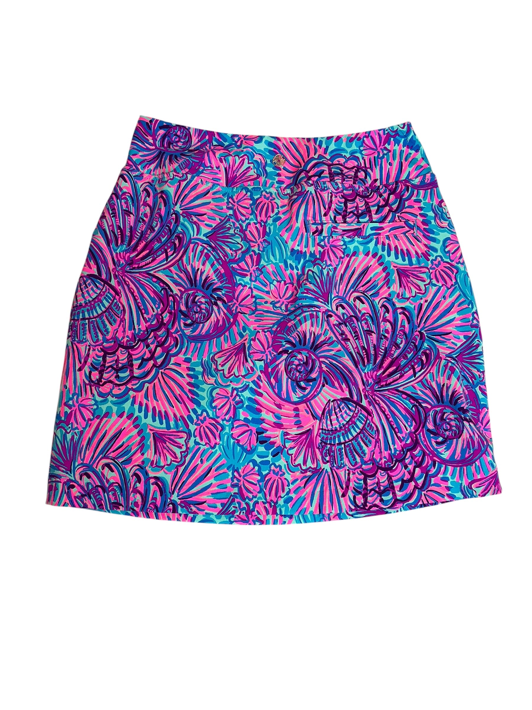 Lilly Pulitzer UPF 50+ Luxletic Monica Skort Turquoise Oasis Shelleidoscope - Size 00