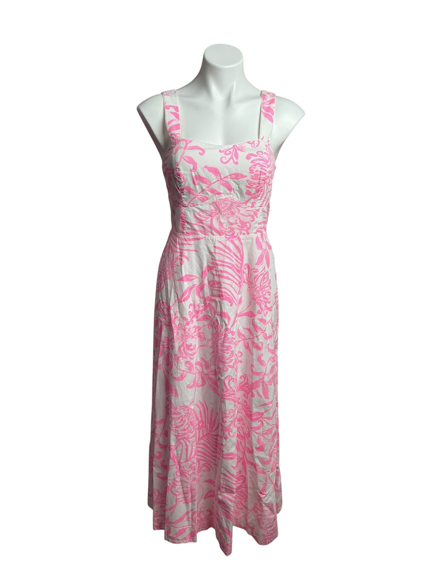 Lilly Pulitzer- Mealla Midi Dress Rousseau Pink Glisten In The Sun Size 2