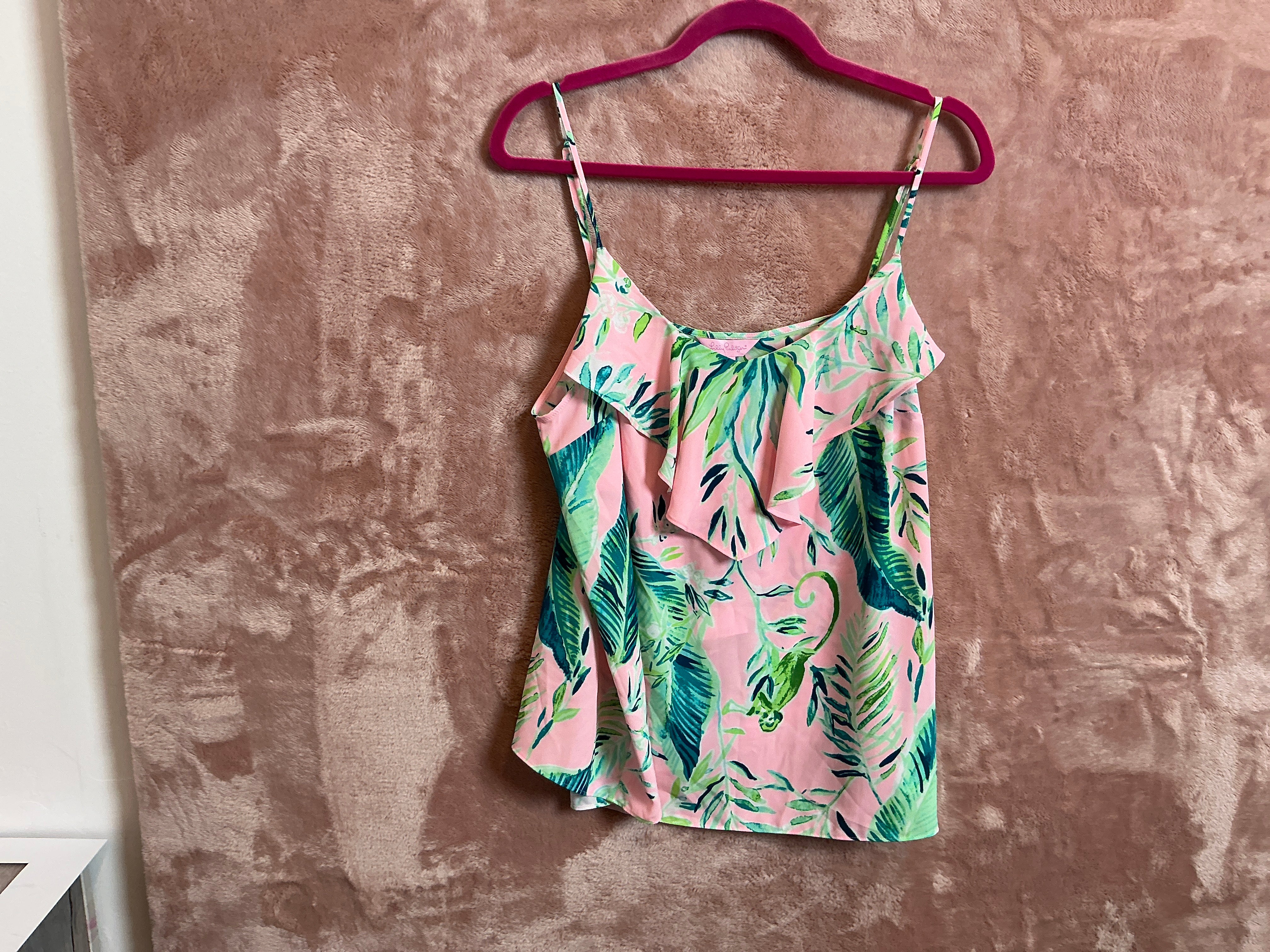 Lilly Pulitzer Top NWT - Karmen Cami - Coral Reef Tint - Chimpoiserie - Size XL