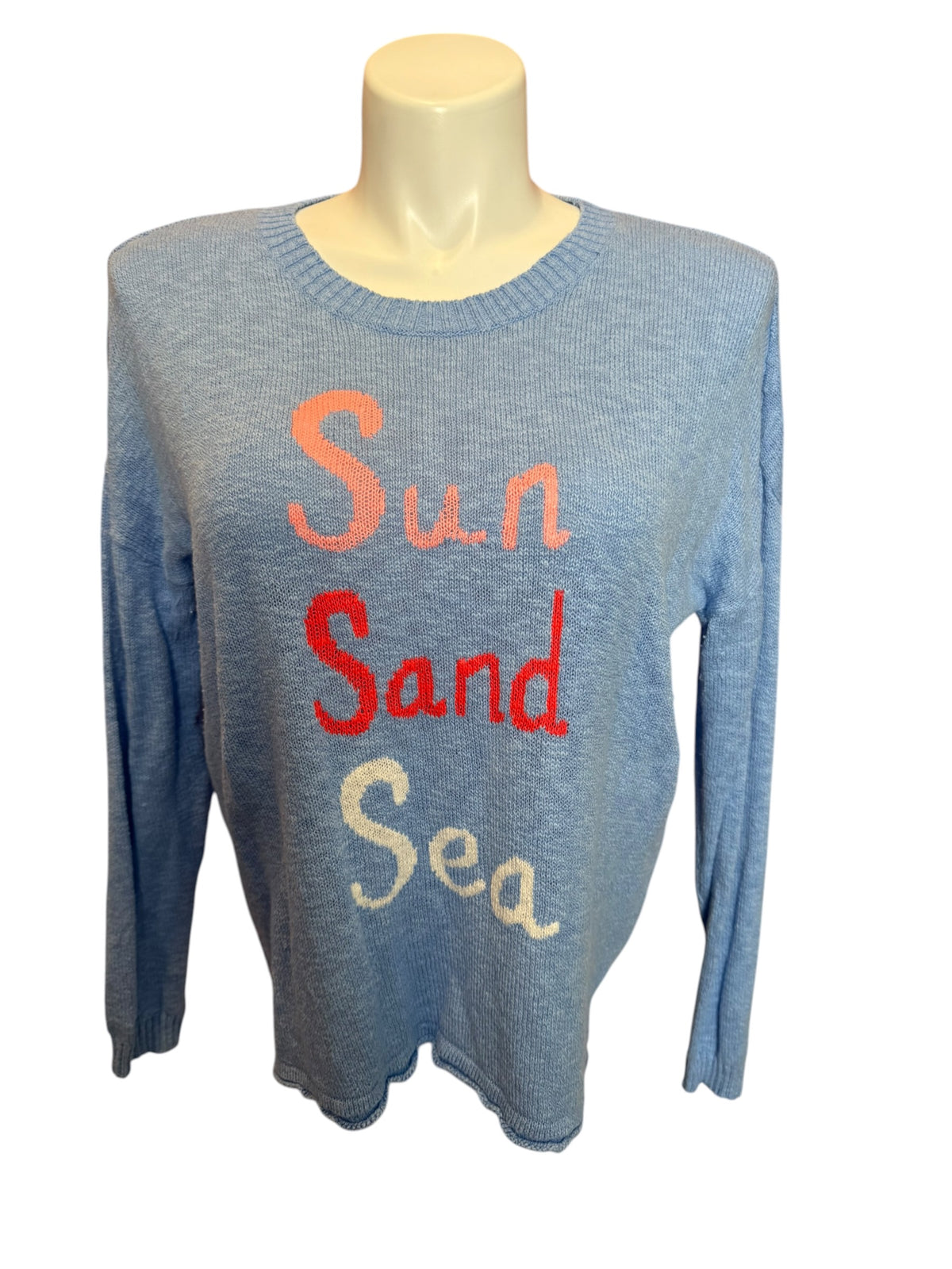 Lilly Pulitzer Pippy Sweater Blue Peri Sun Sand Sea Intarsia - Size XL
