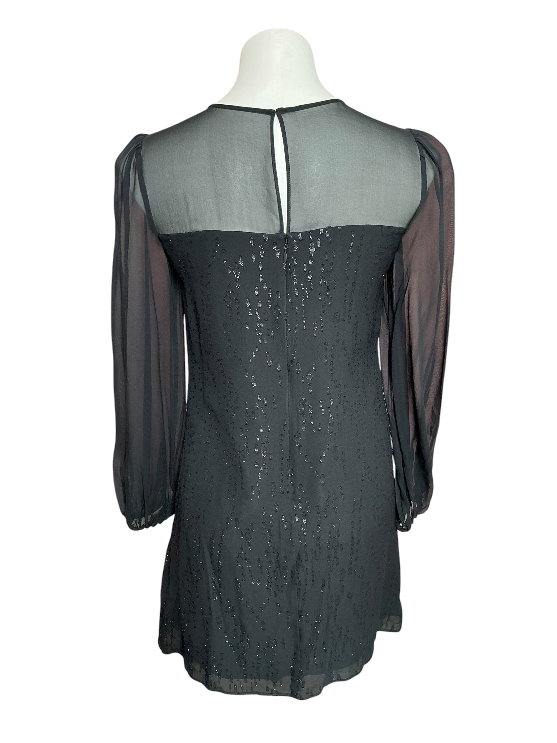 Lilly Pulitzer NWT Gail Silk Dress Noir Fish Clip Chiffon - Size 0