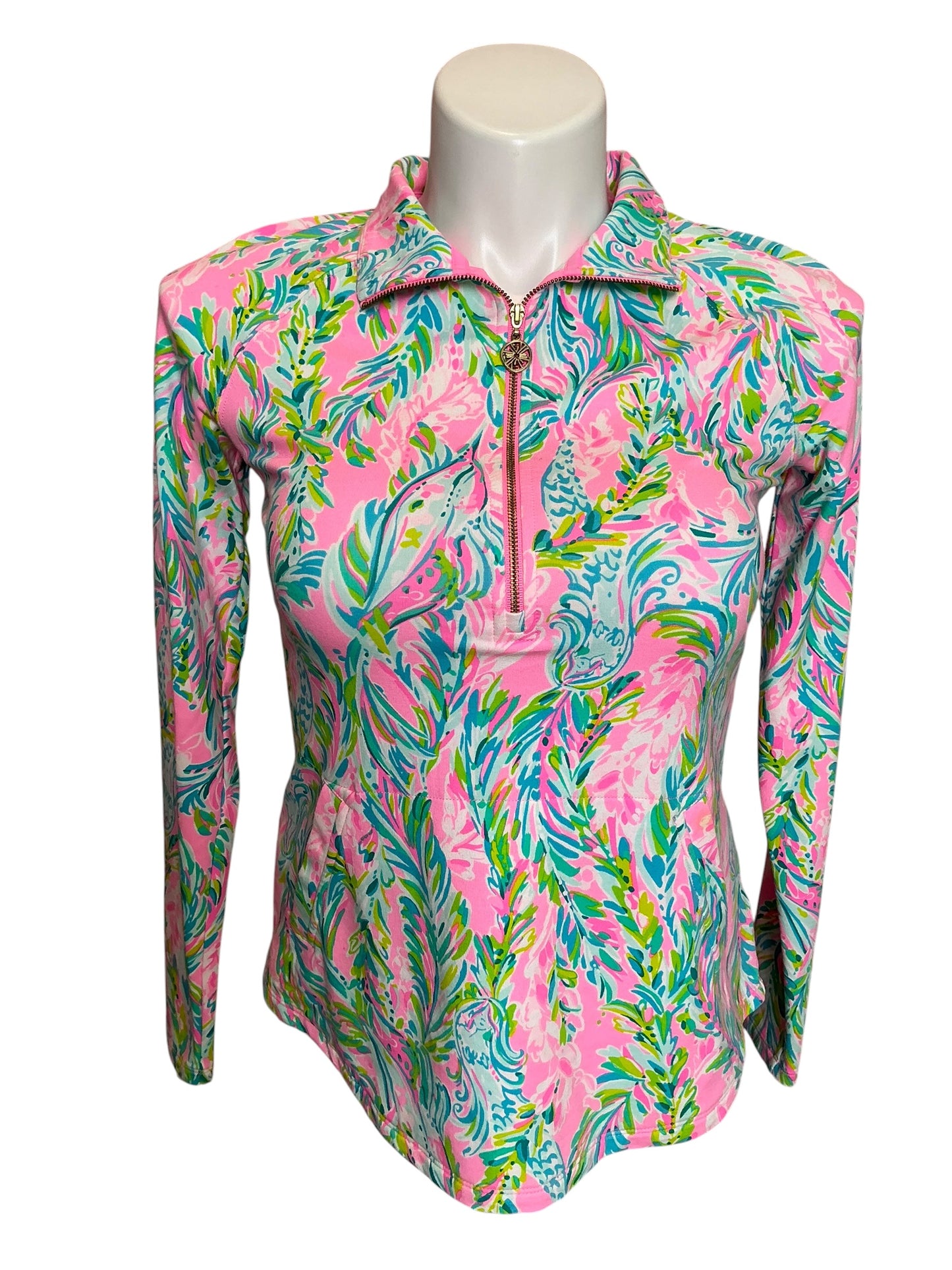 Lilly Pulitzer UPF 50+ Skipper Popover Tropical Storm - Size S