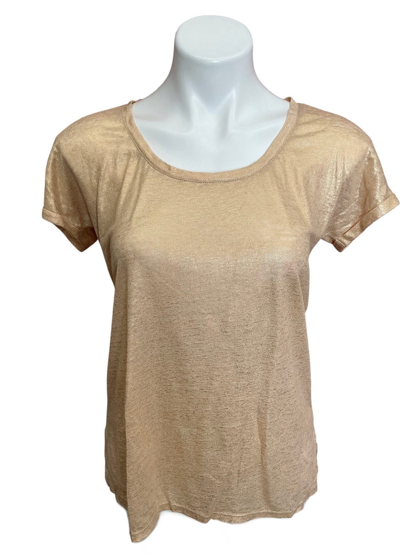 Lilly Pulitzer Inara Tee Sand Dune Gold Shimmer - Size XS