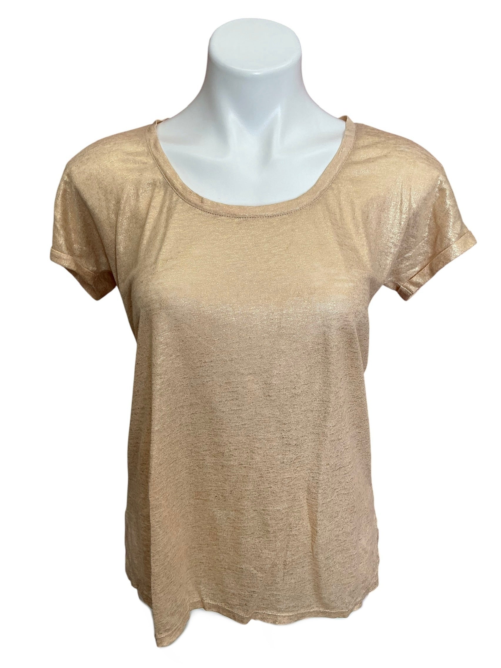 Lilly Pulitzer Inara Tee Sand Dune Gold Shimmer - Size XS