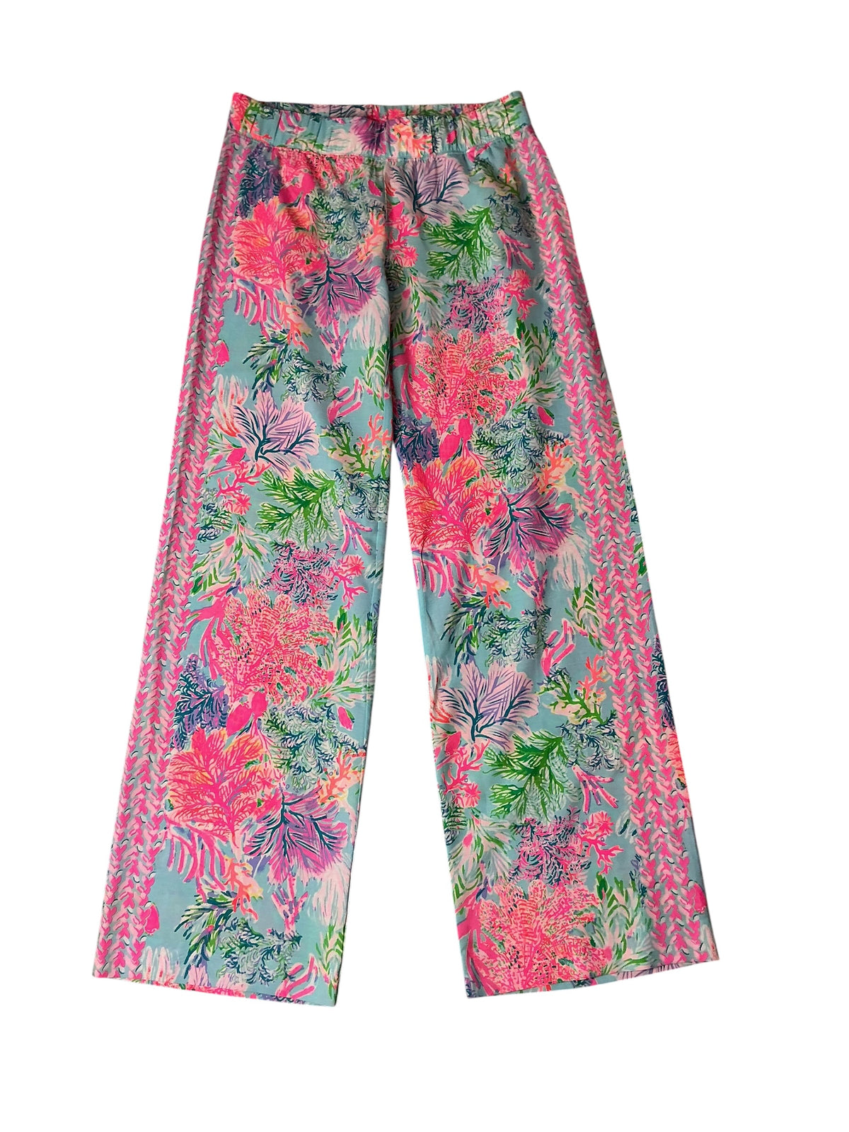 Lilly Pulitzer NWT Bal Harbour Palazzo Celestial Blue Cay To My Heart - Size S