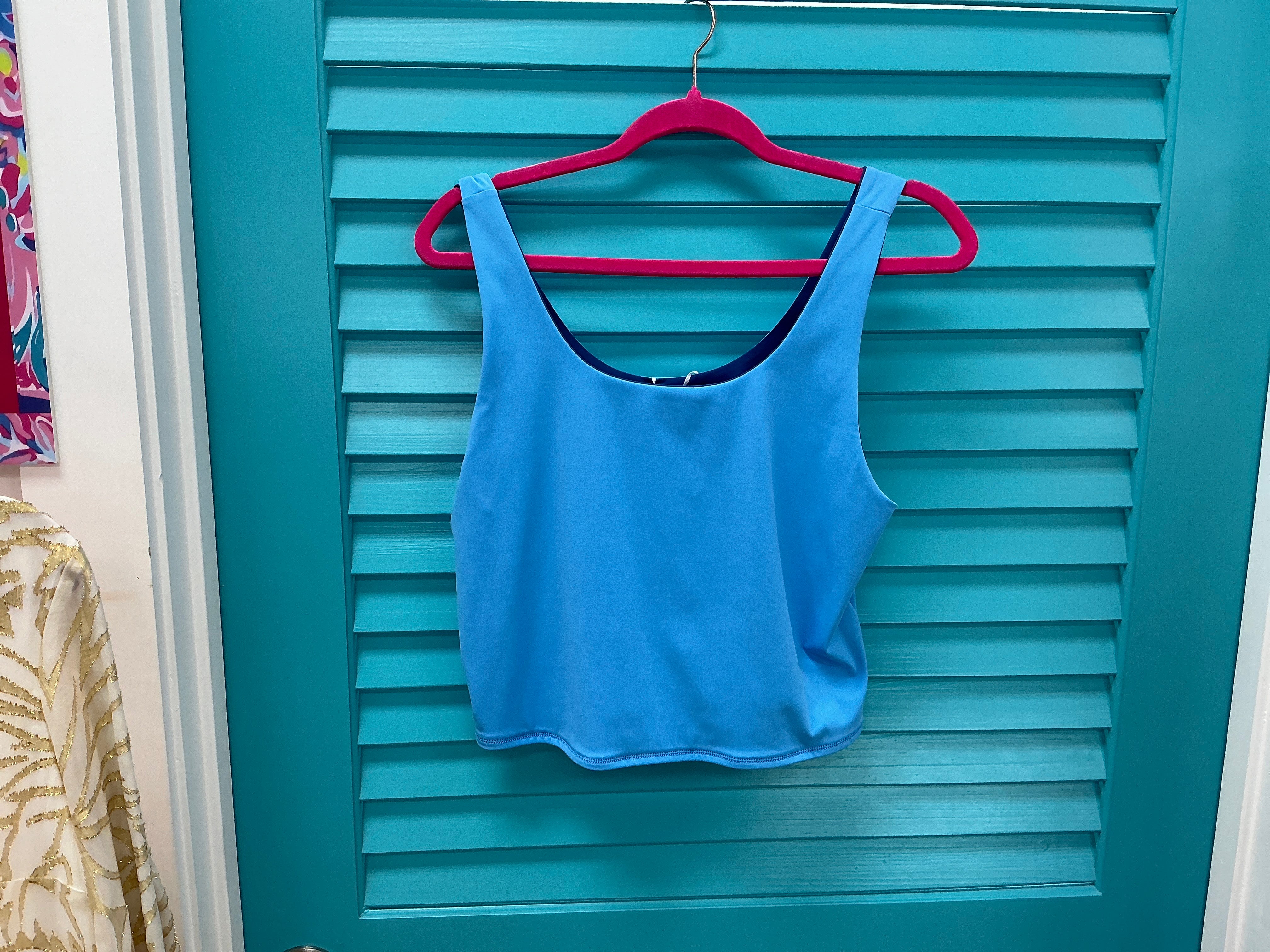 Lilly Pulitzer Top NWT - Ari Reversible Active Tank UPF 50+ - Barton Blue - Size L