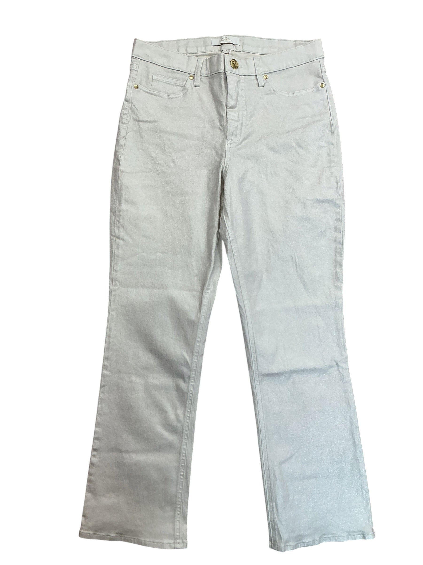 Lilly Pulitzer NWT Liza Shimmer Crop Flare Pants Coconut Metallic - Size 8