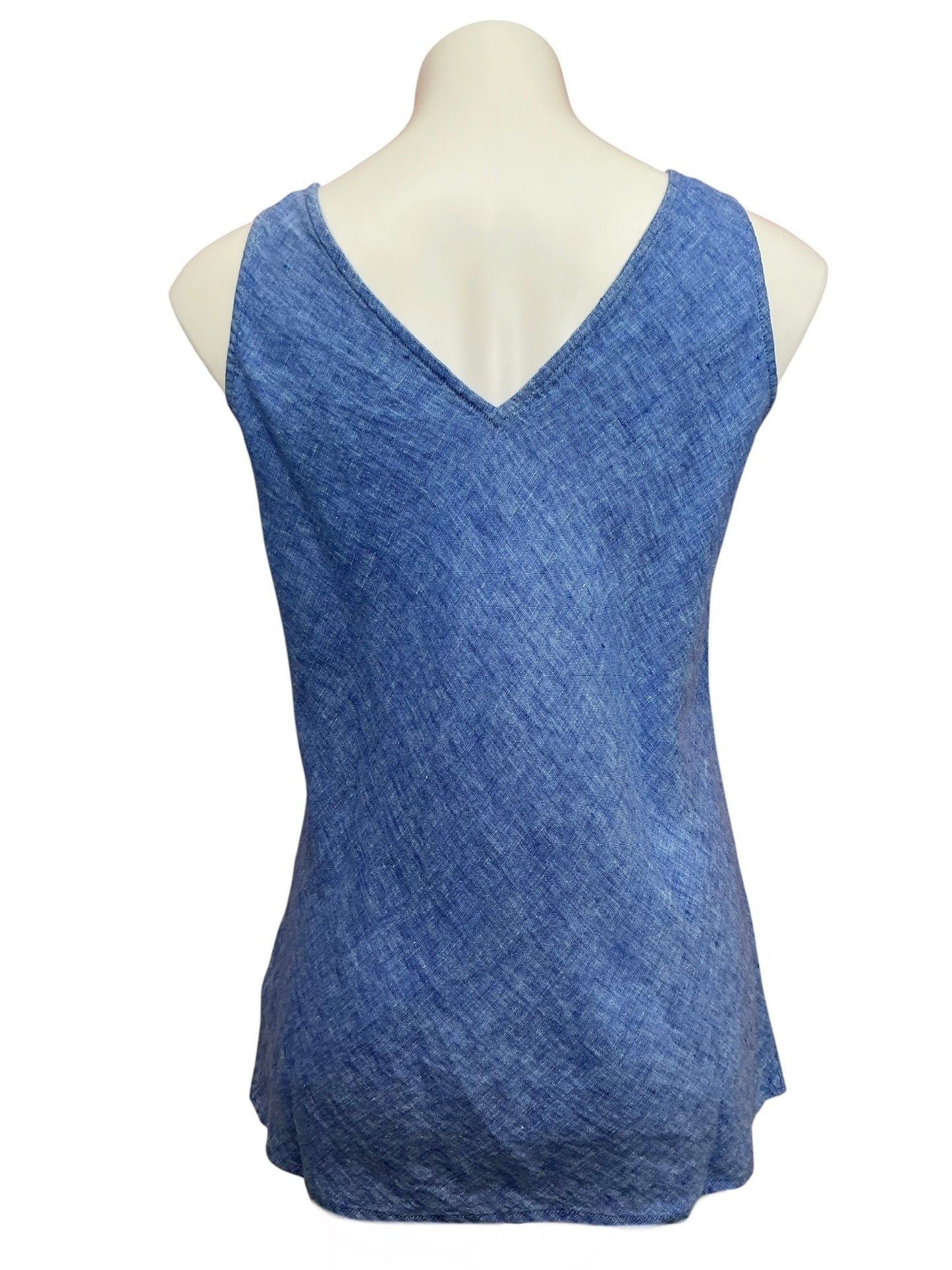 Lilly Pulitzer NWT Florin Sleeveless Linen Top Beckon Blue X Sea Salt Blue - Size S