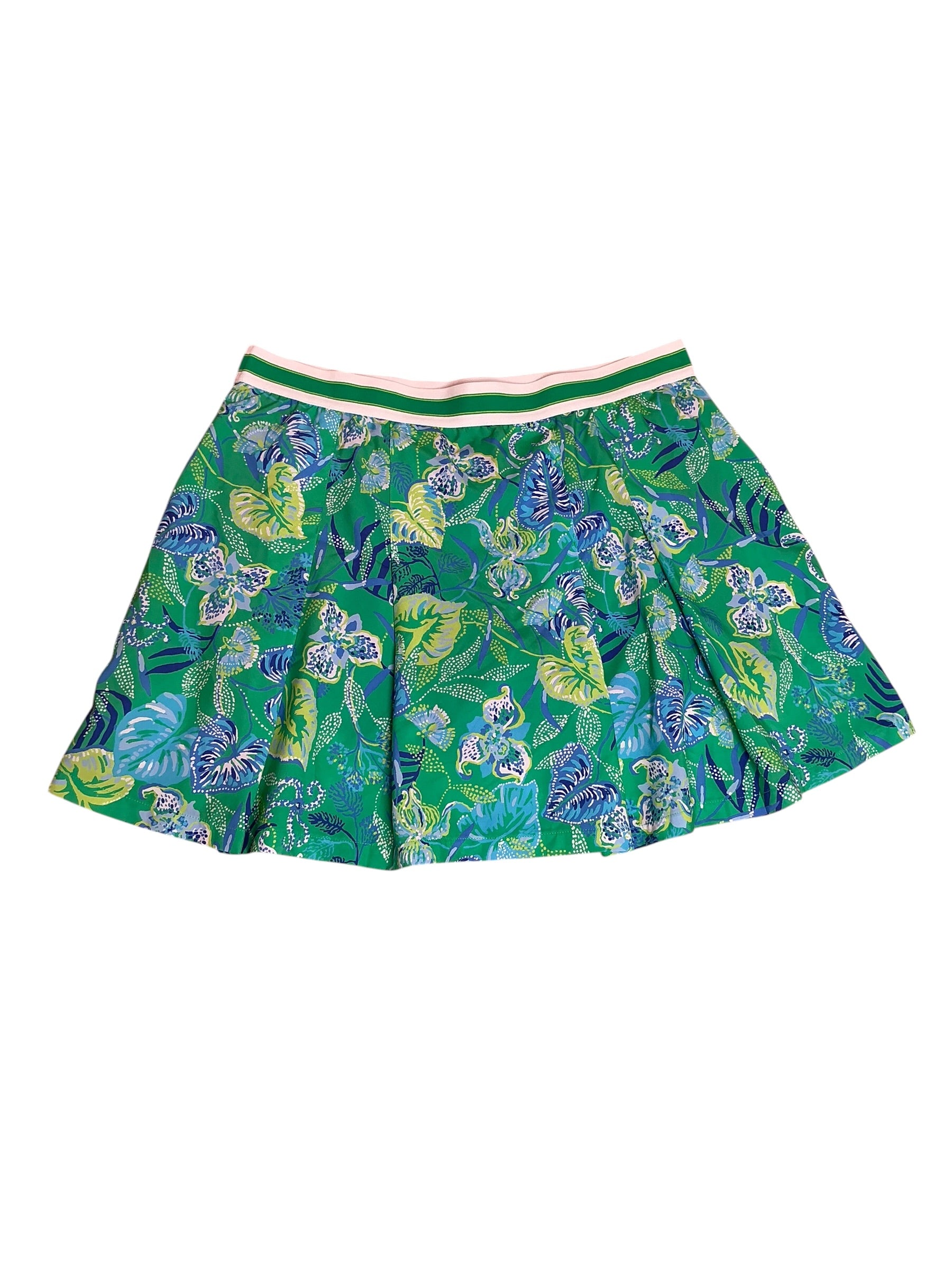Lilly Pulitzer Silvana Skort Botanical Green In A Flutter - Size L