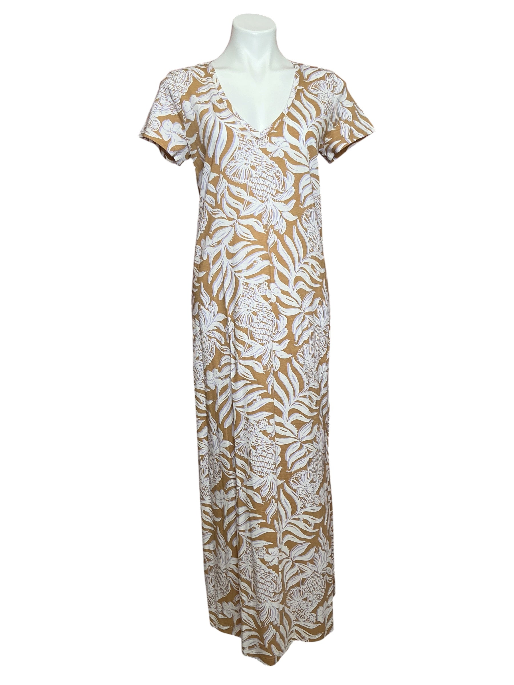 Lilly Pulitzer Etta Short Sleeve Maxi Dress Rattan Bon Vivants - Size M