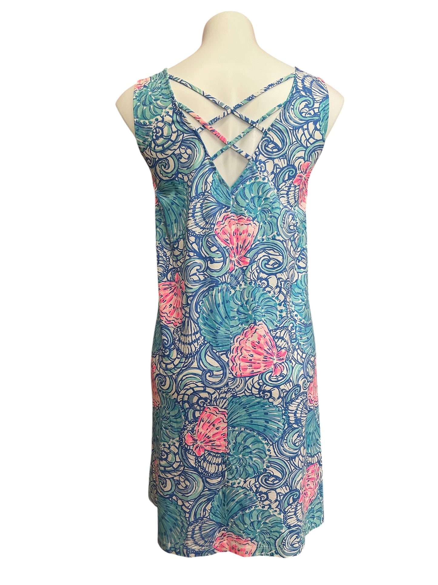 Lilly Pulitzer Kristen Swing Dress Blue Haven Raising Shell - Size XL