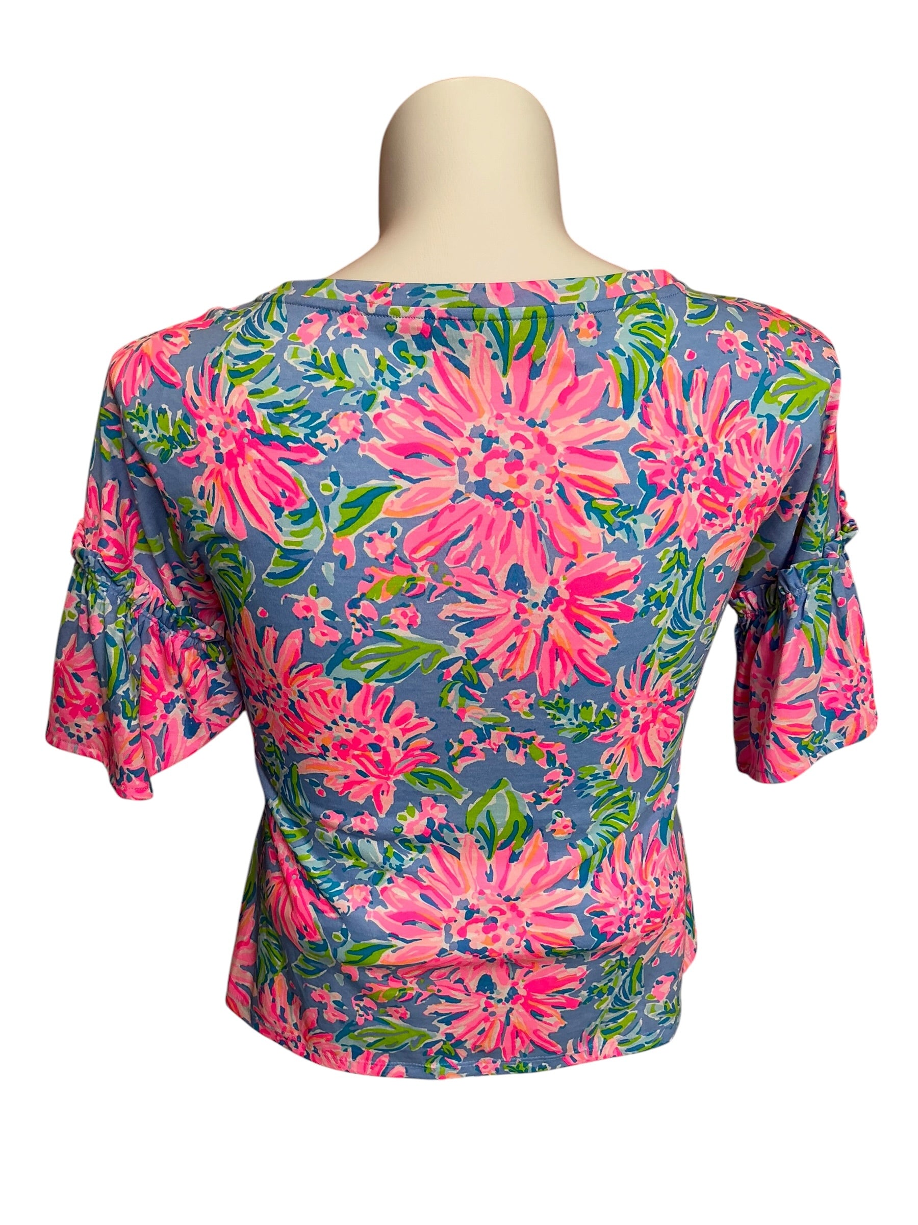 Lilly Pulitzer Ziva Top Blue Peri Sunrise Bay - Size S