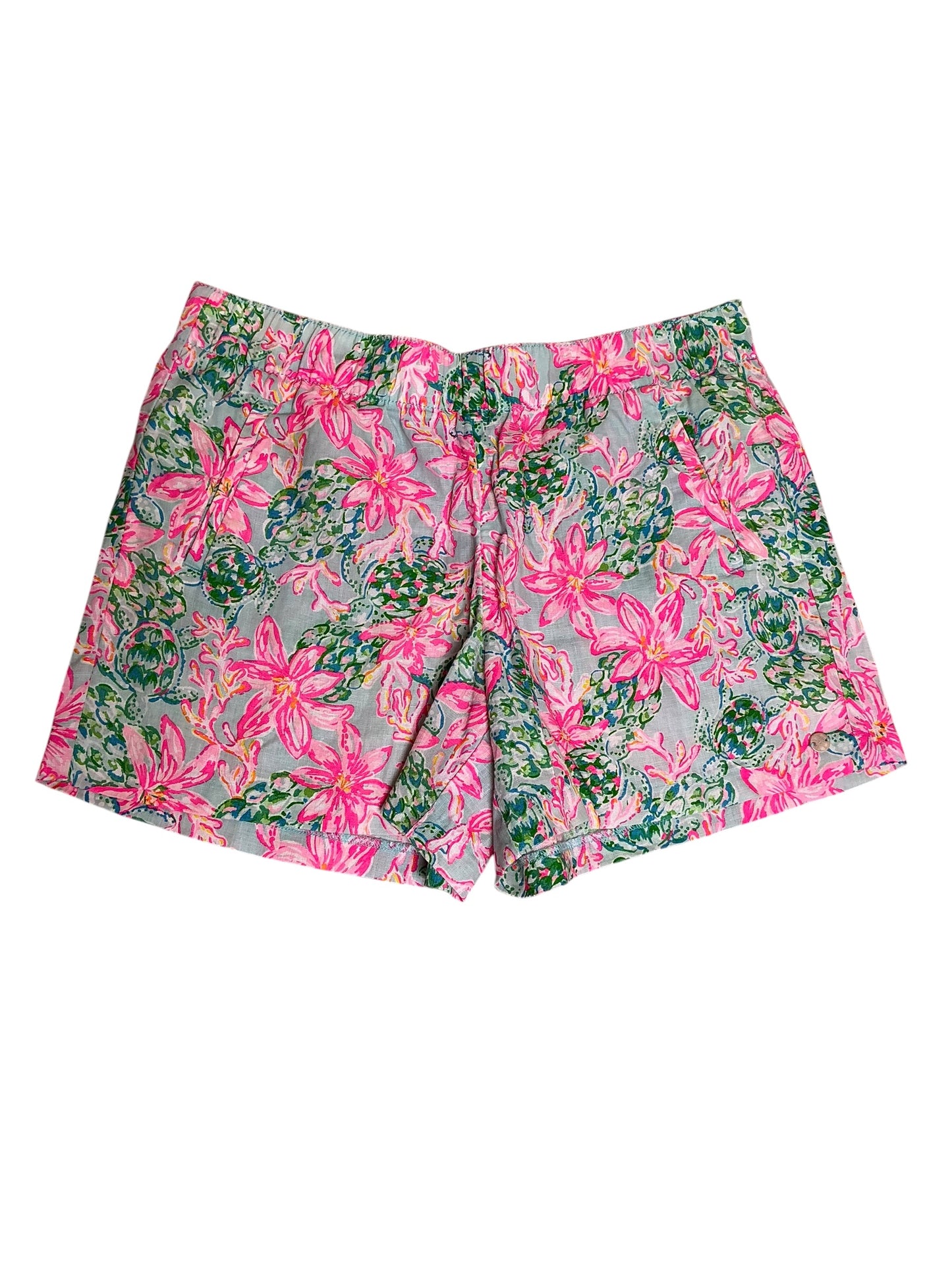 Lilly Pulitzer Lilo Linen Short Surf Blue So Shellegant - Size M