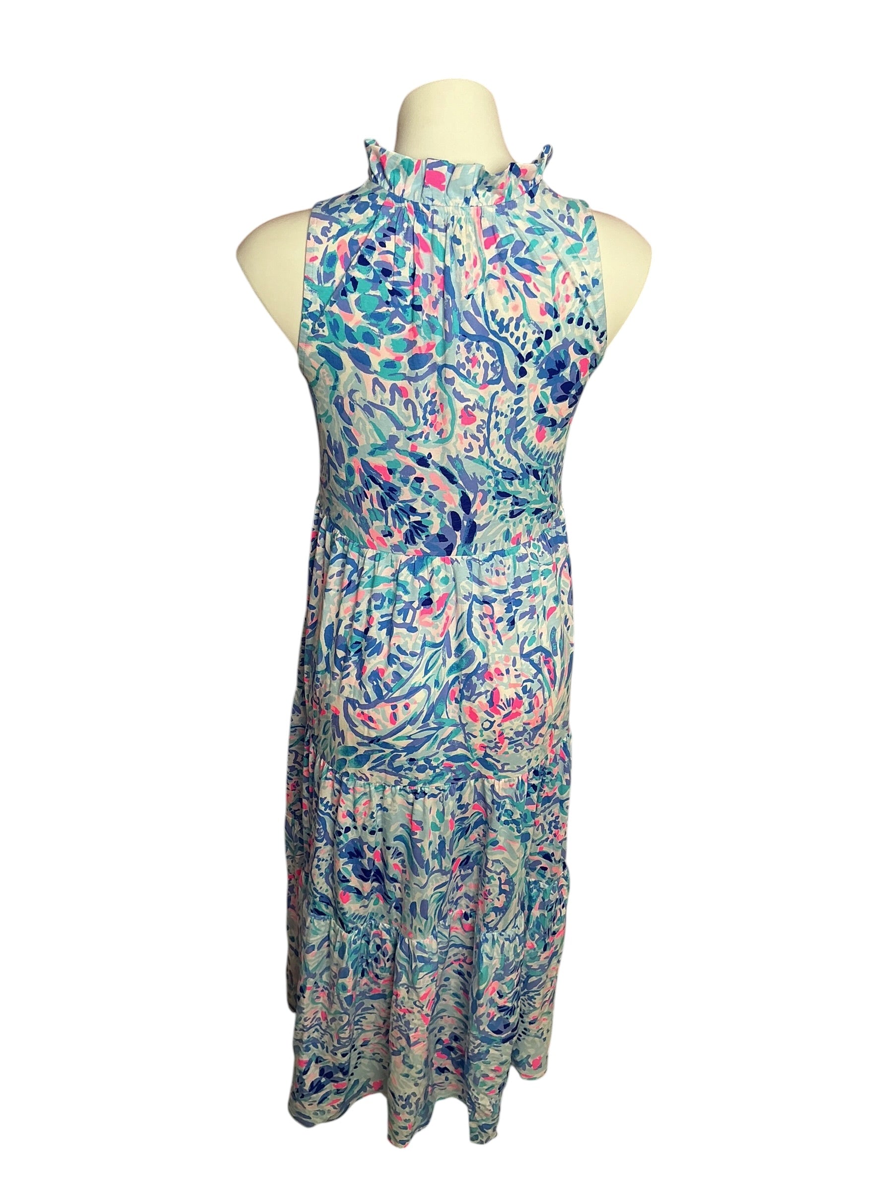 Lilly Pulitzer NWT Malone Maxi Dress Breakwater Blue Print Party Wave - Size XS