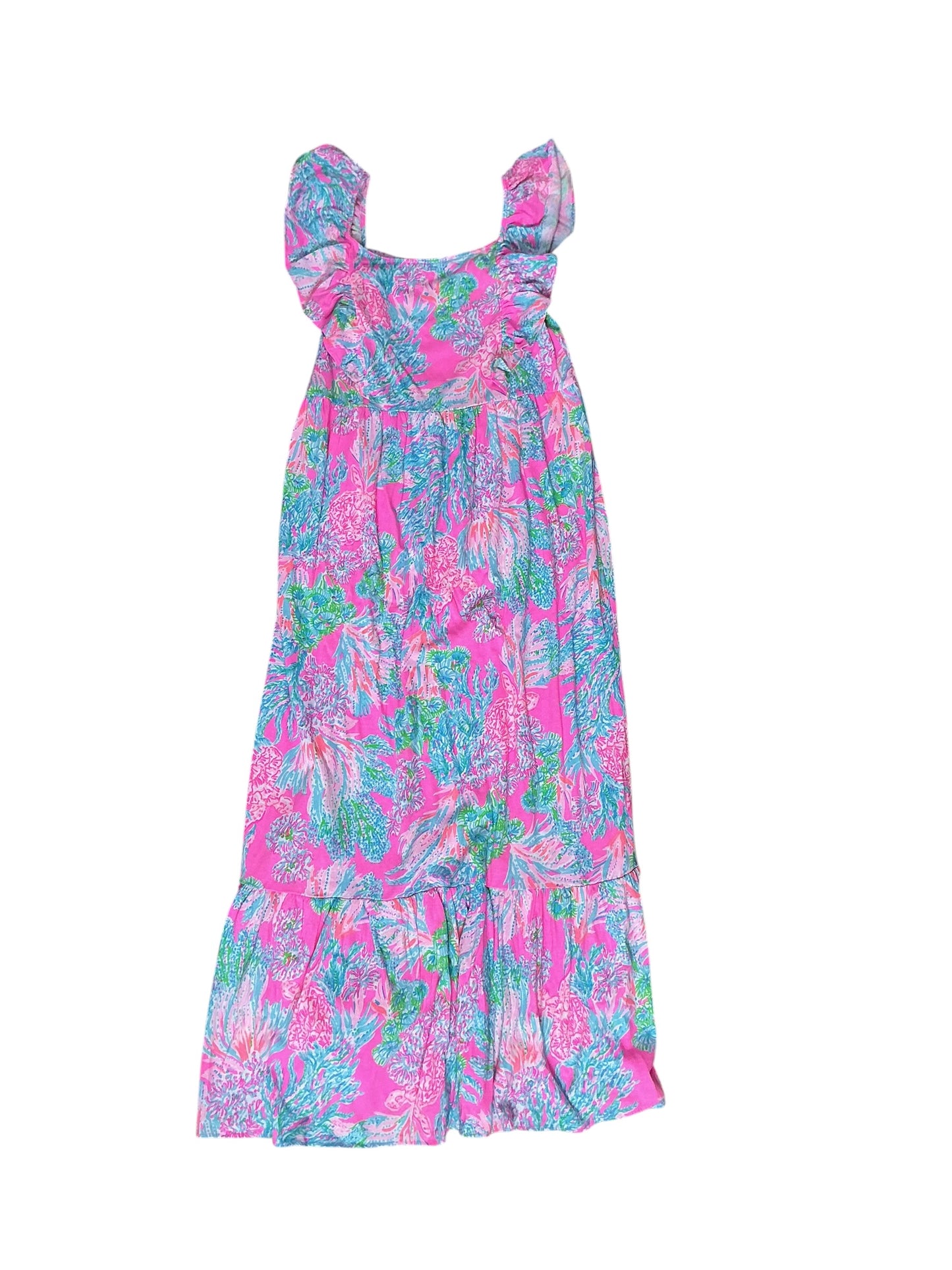 Lilly Pulitzer NWT Kids Vienna Maxi Dress Prosecco Pink Seaing Things - Size XL 12-14