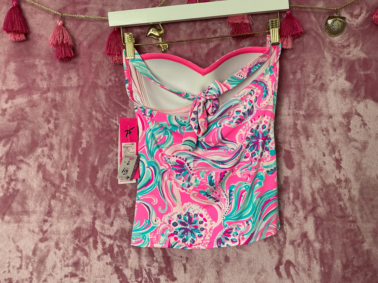 Lilly Pulitzer Tankini Top NWT - Jimmi Tankini - Prosecco Pink - Don’t Be Jelly Engineered Swim - Size 2