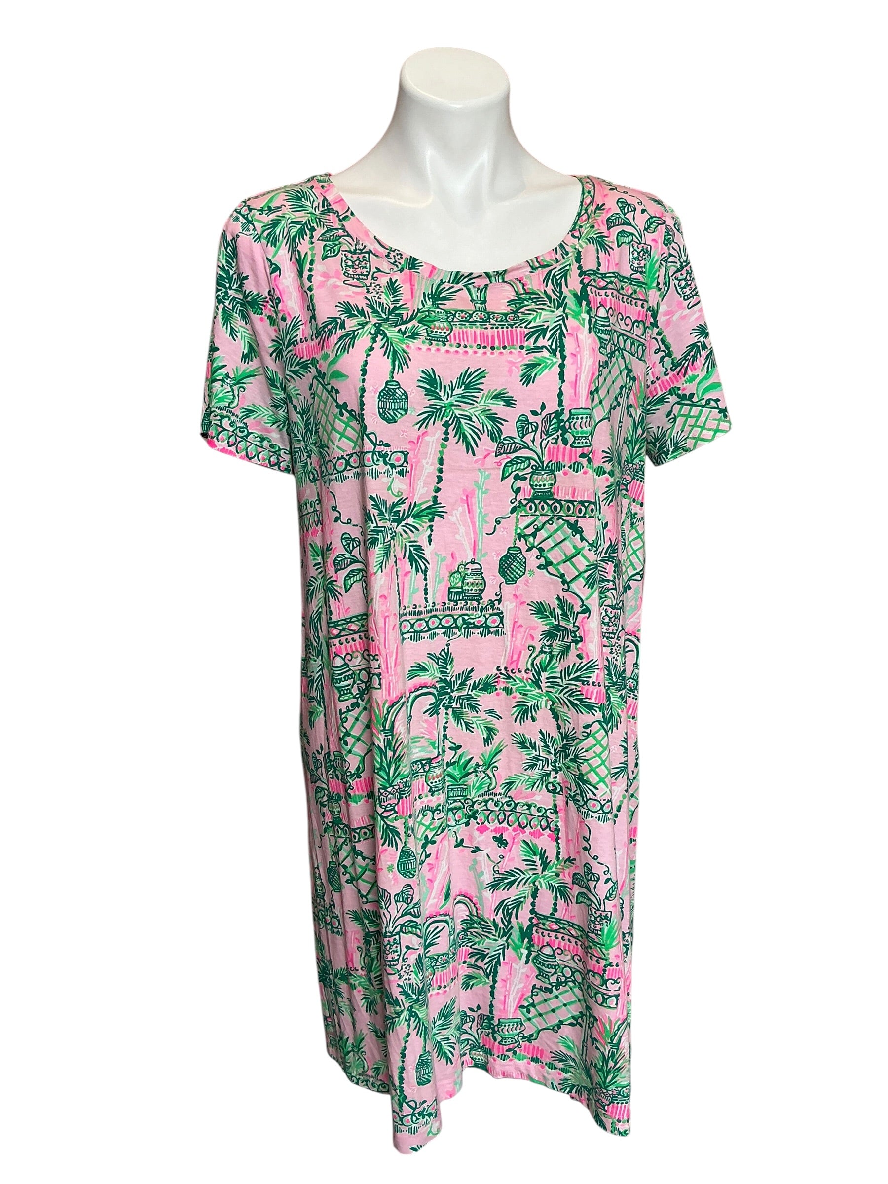 Lilly Pulitzer Cody Short Sleeve T-Shirt Dress Mandevilla Baby Always Worth It - Size XL